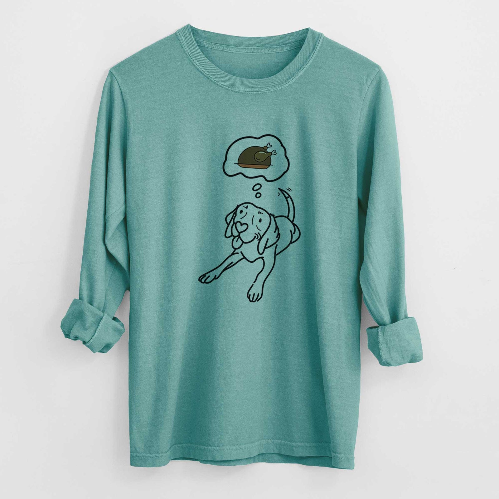 Turkey Thoughts Beagle - Bagel - Heavyweight 100% Cotton Long Sleeve