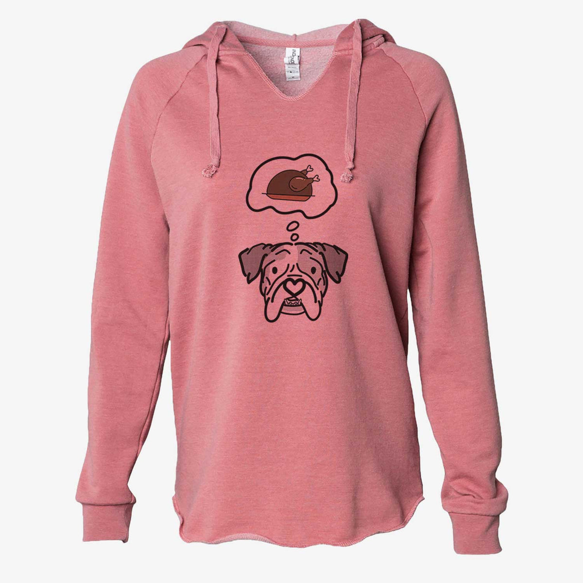 Turkey Thoughts English Bulldog - Bailey - Cali Wave Hooded Sweatshirt