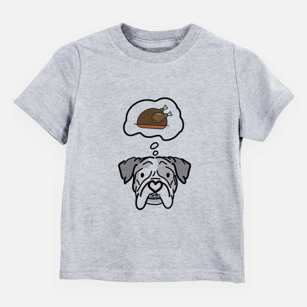 Turkey Thoughts English Bulldog - Bailey - Kids/Youth/Toddler Shirt