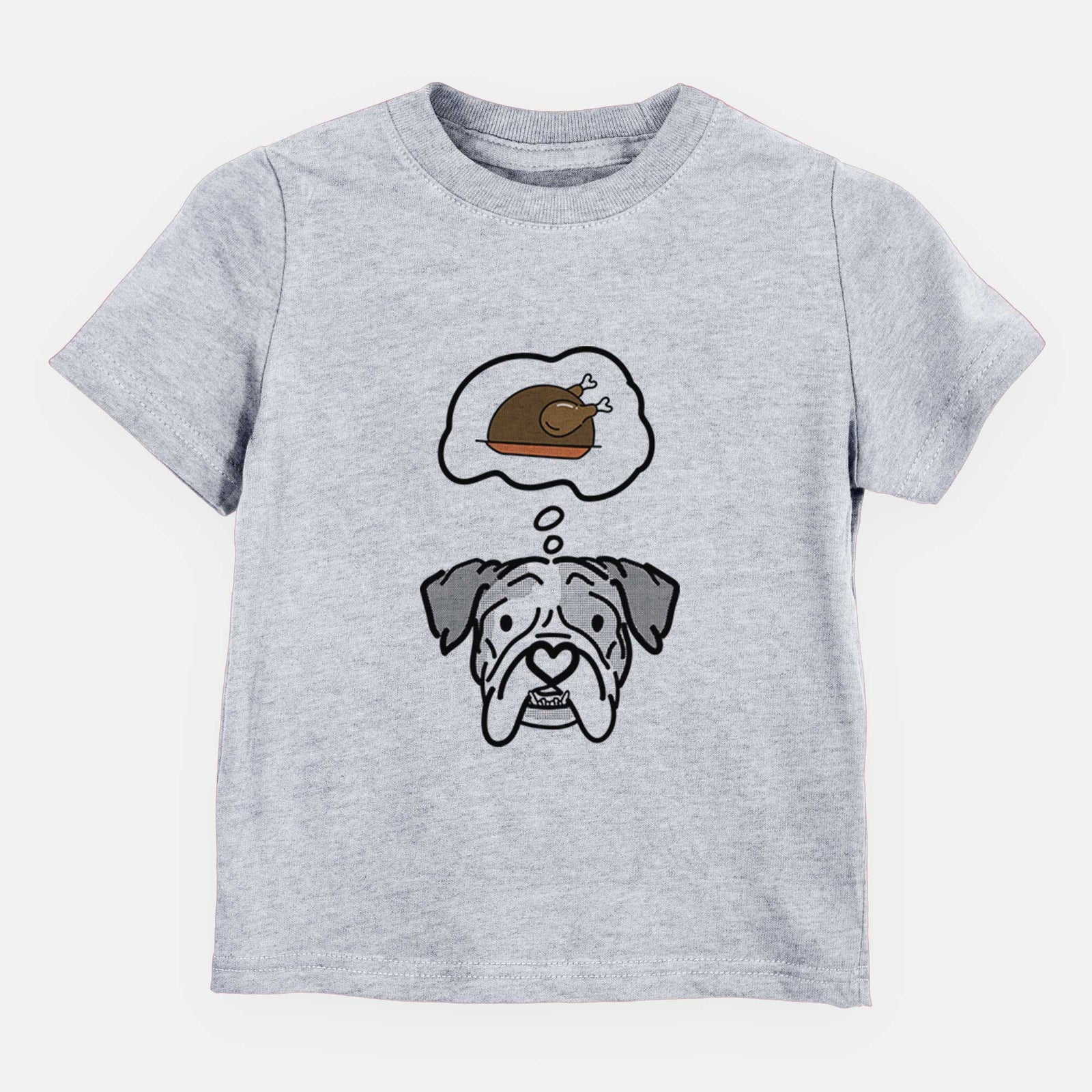 Turkey Thoughts English Bulldog - Bailey - Kids/Youth/Toddler Shirt