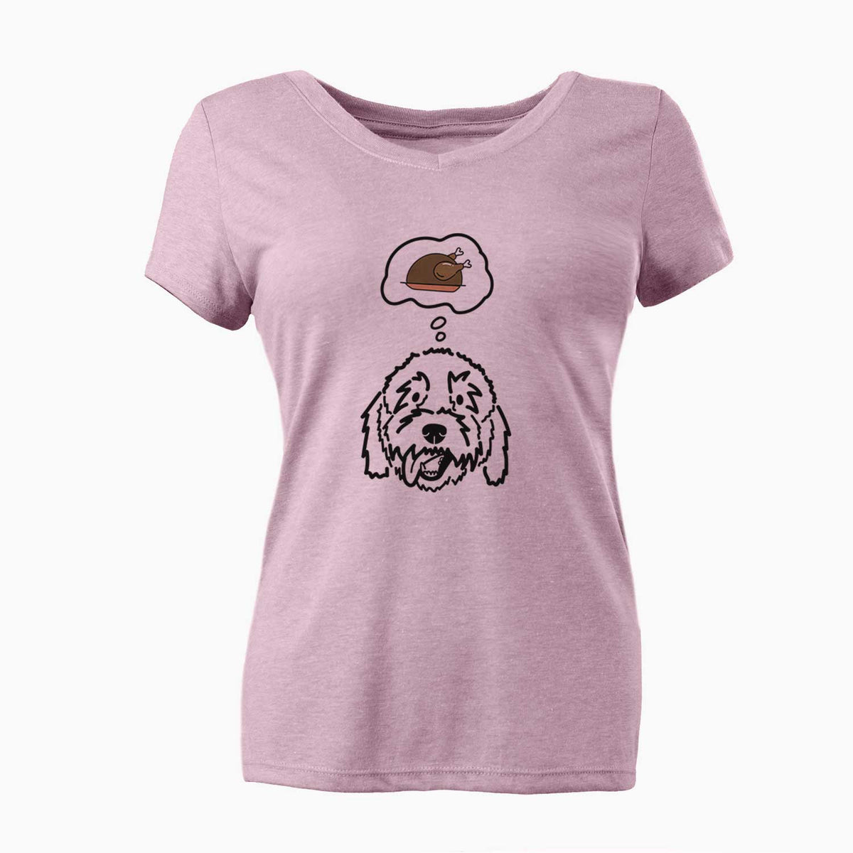 Turkey Thoughts Goldendoodle - Barry - Women's V-neck Shirt