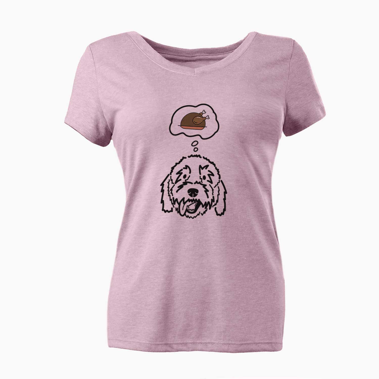 Turkey Thoughts Goldendoodle - Barry - Women's V-neck Shirt