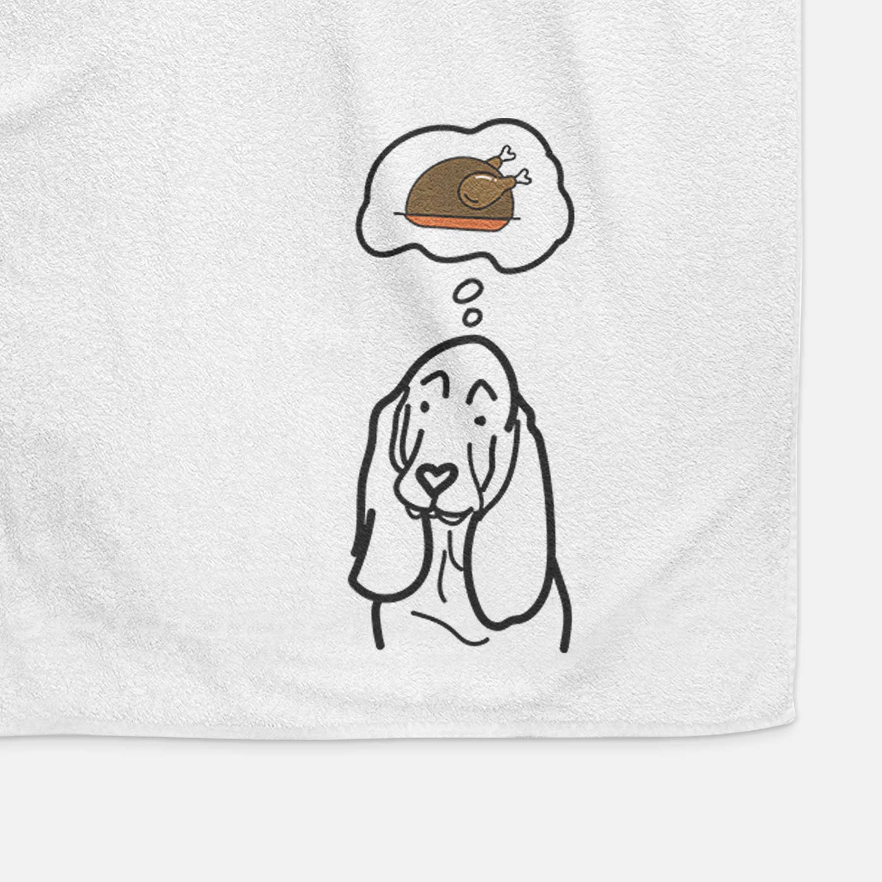 Turkey Thoughts Basset Hound - Decorative Hand Towel