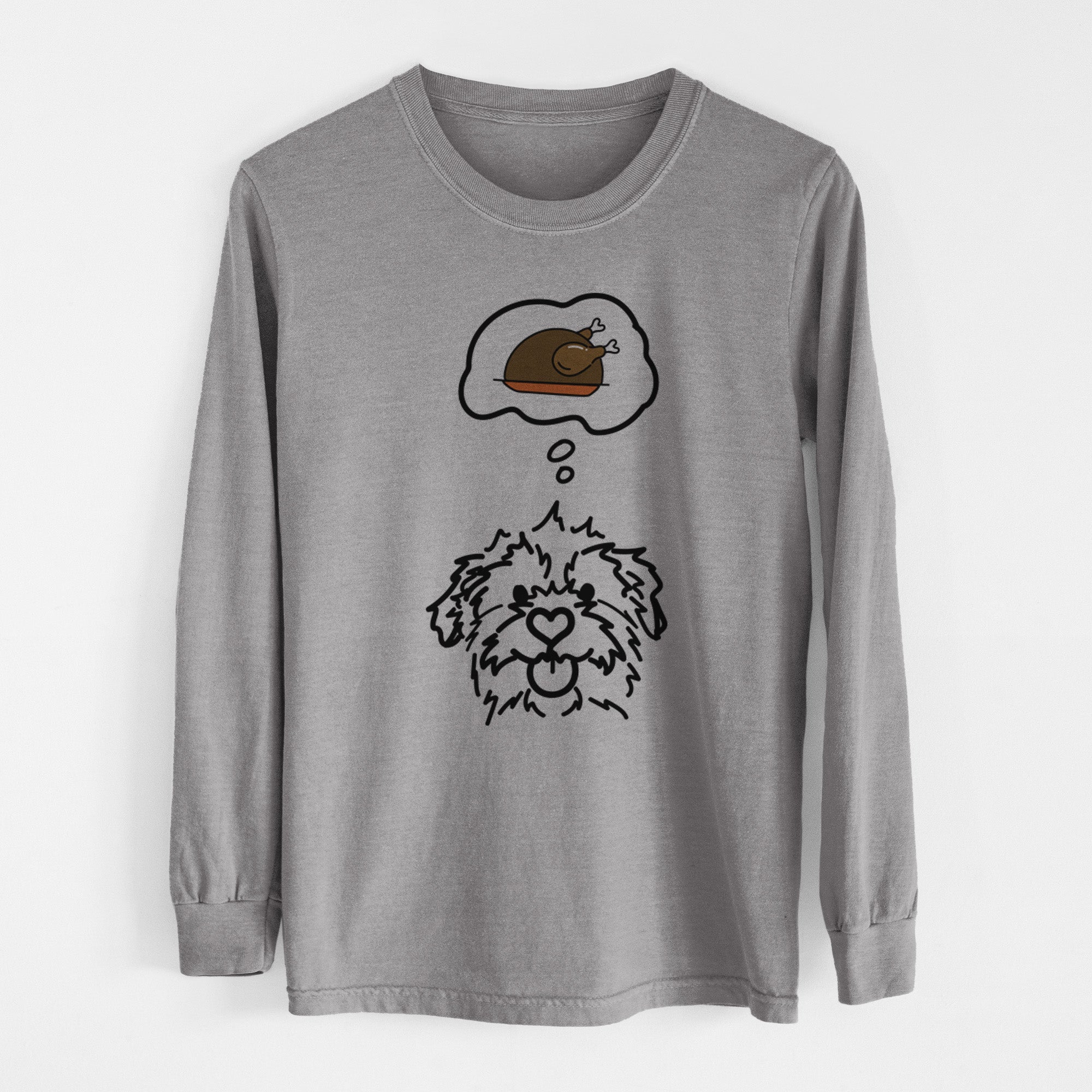 Turkey Thoughts Mixed Breed - Bea - Heavyweight 100% Cotton Long Sleeve