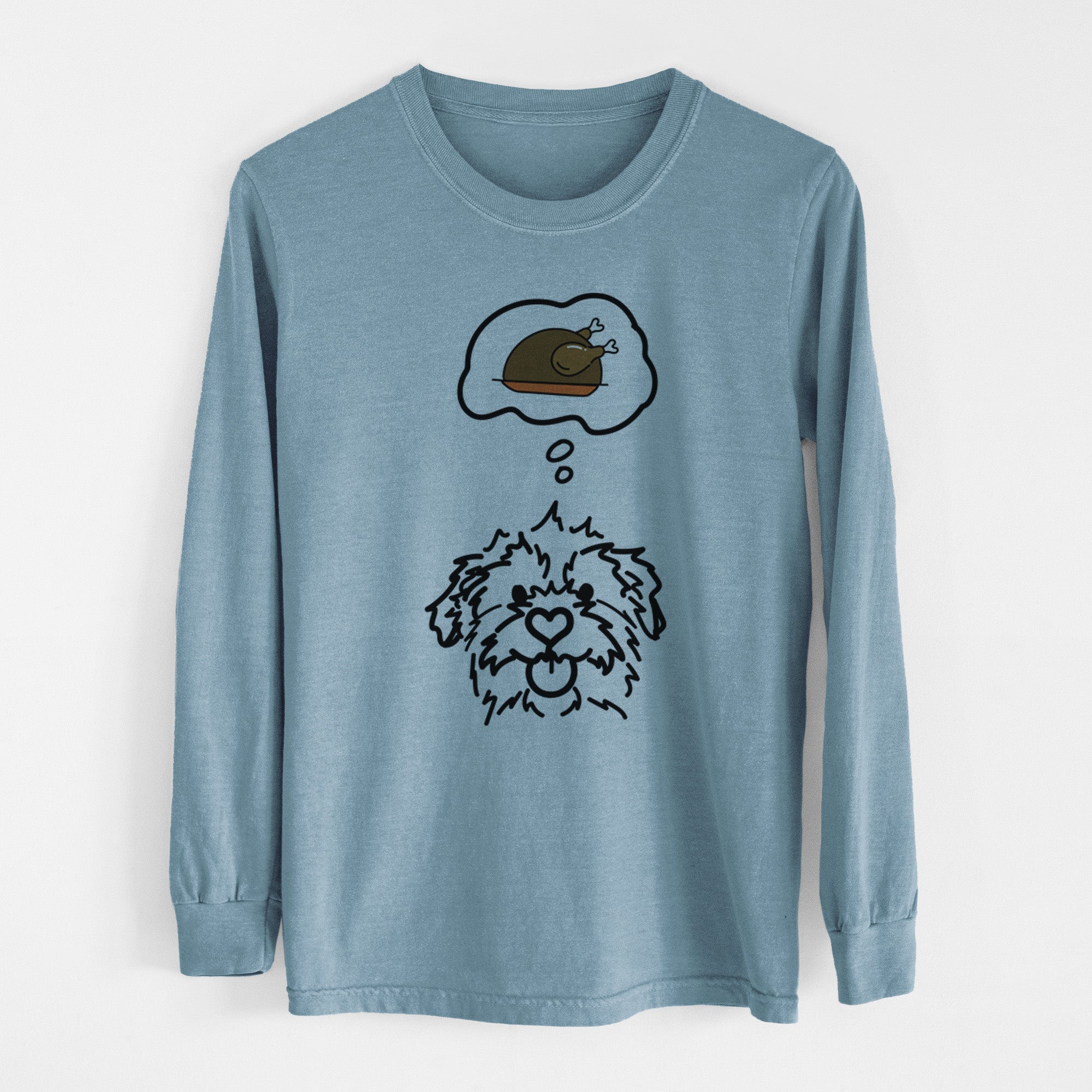 Turkey Thoughts Mixed Breed - Bea - Heavyweight 100% Cotton Long Sleeve