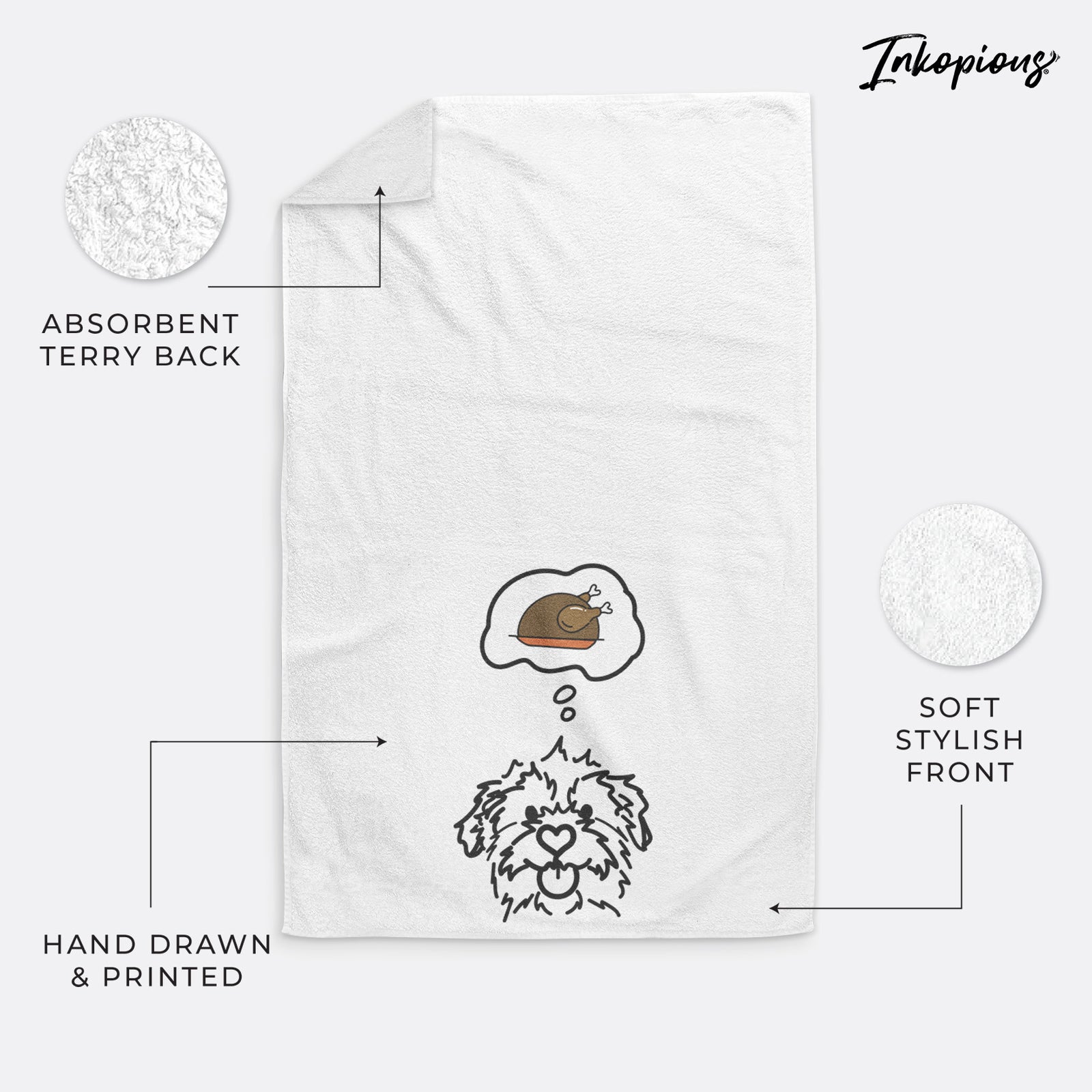 Turkey Thoughts Mixed Breed - Bea - Decorative Hand Towel