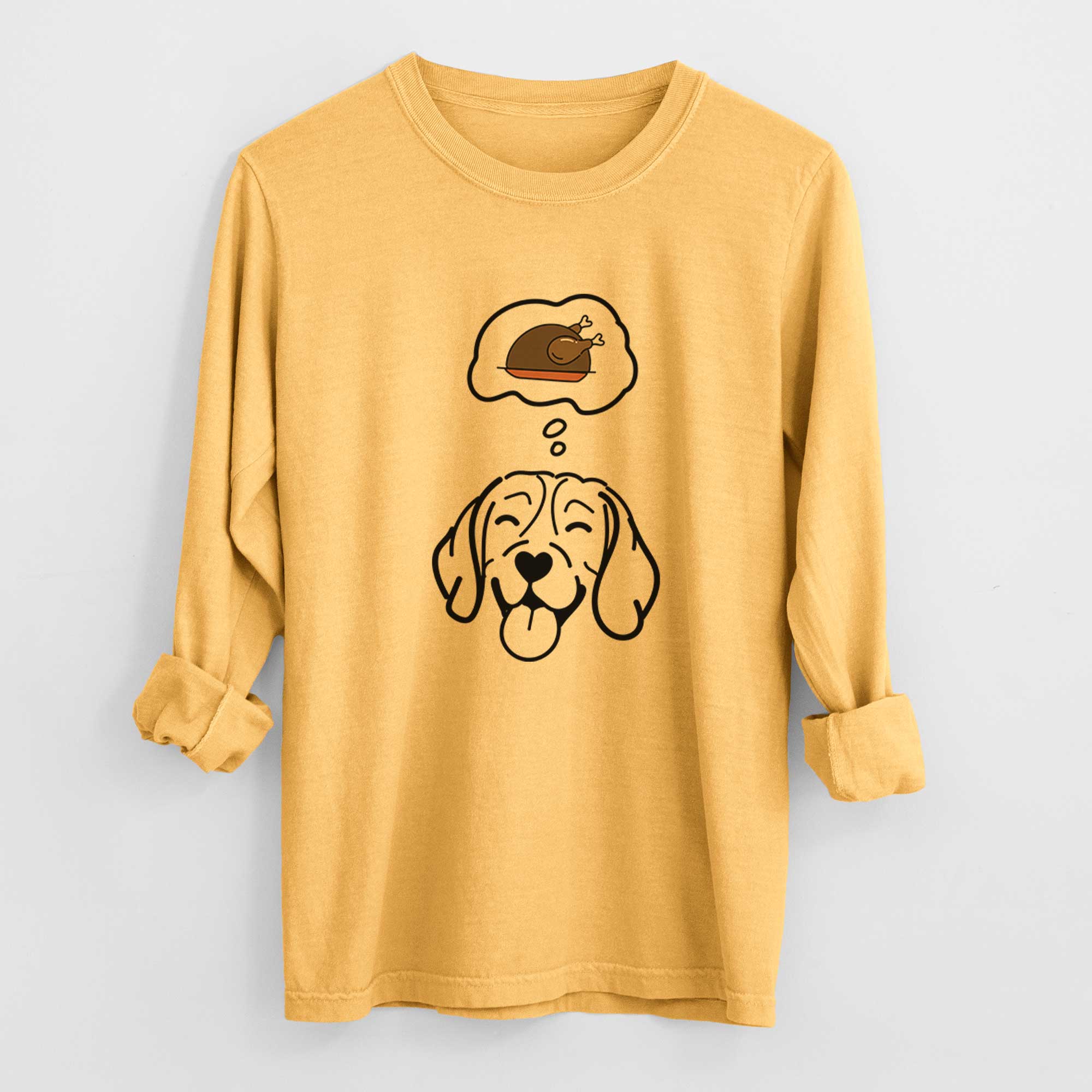 Turkey Thoughts Beagle - Heavyweight 100% Cotton Long Sleeve