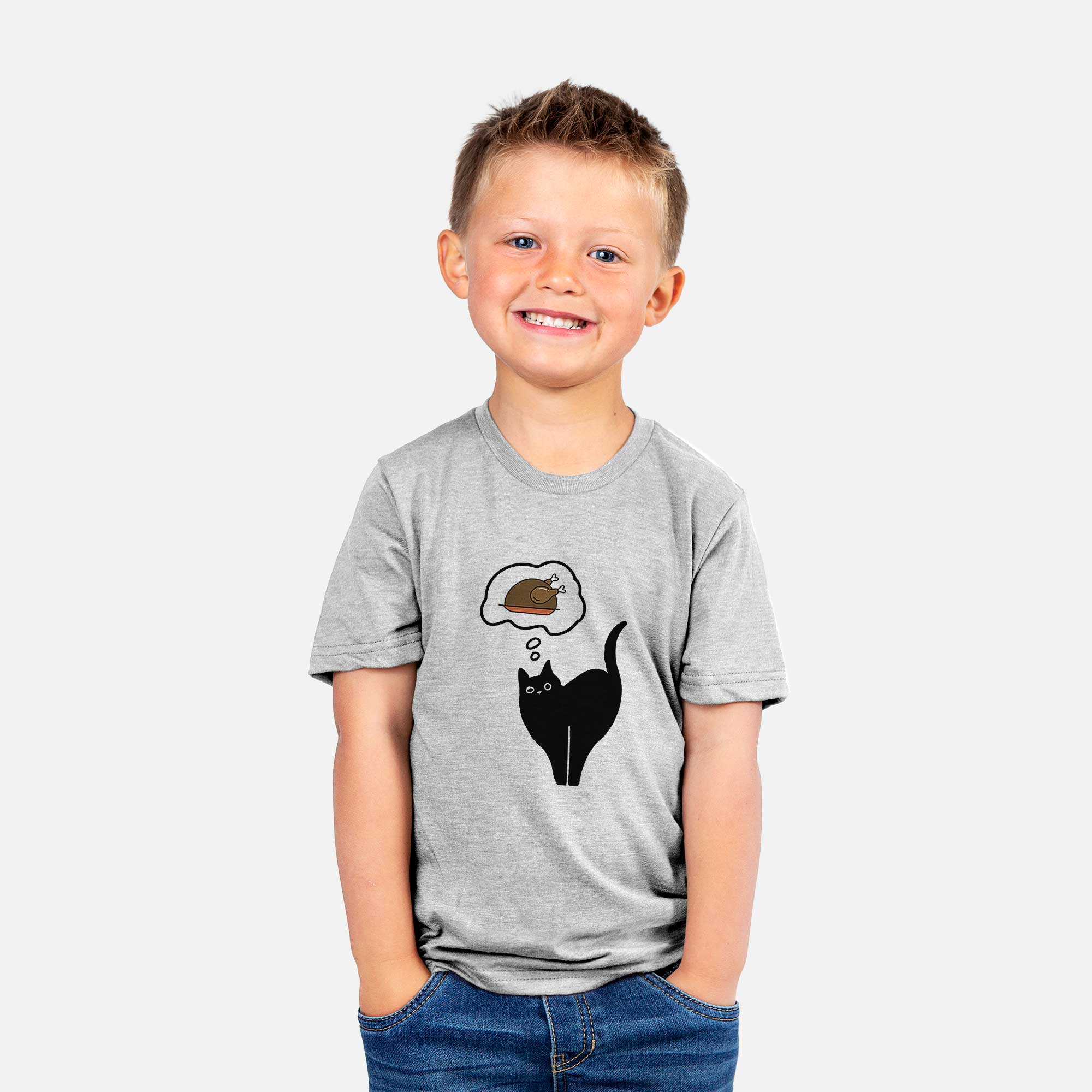 Turkey Thoughts Black Cat - Bella - Kids/Youth/Toddler Shirt