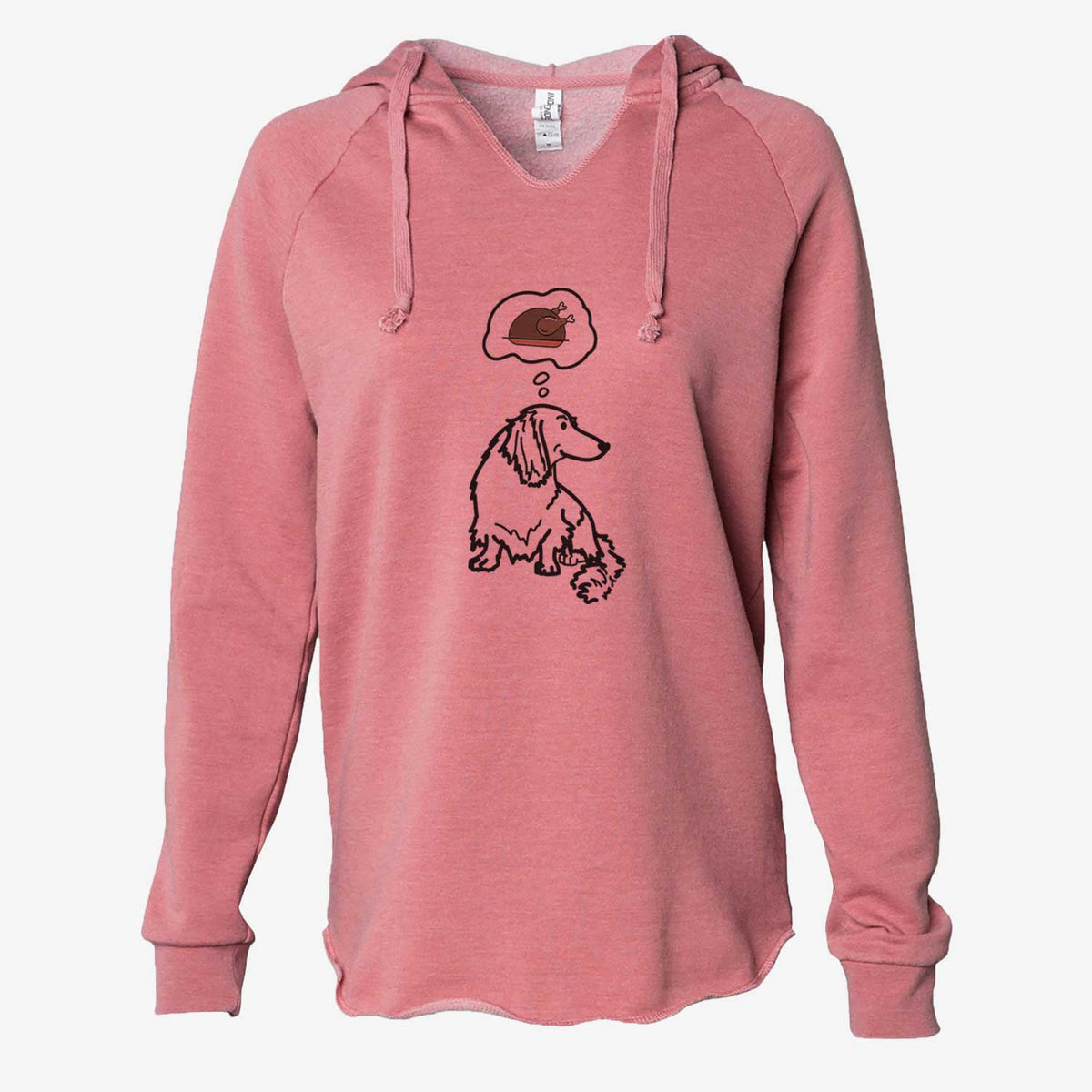 Turkey Thoughts Dachshund - Bella - Cali Wave Hooded Sweatshirt