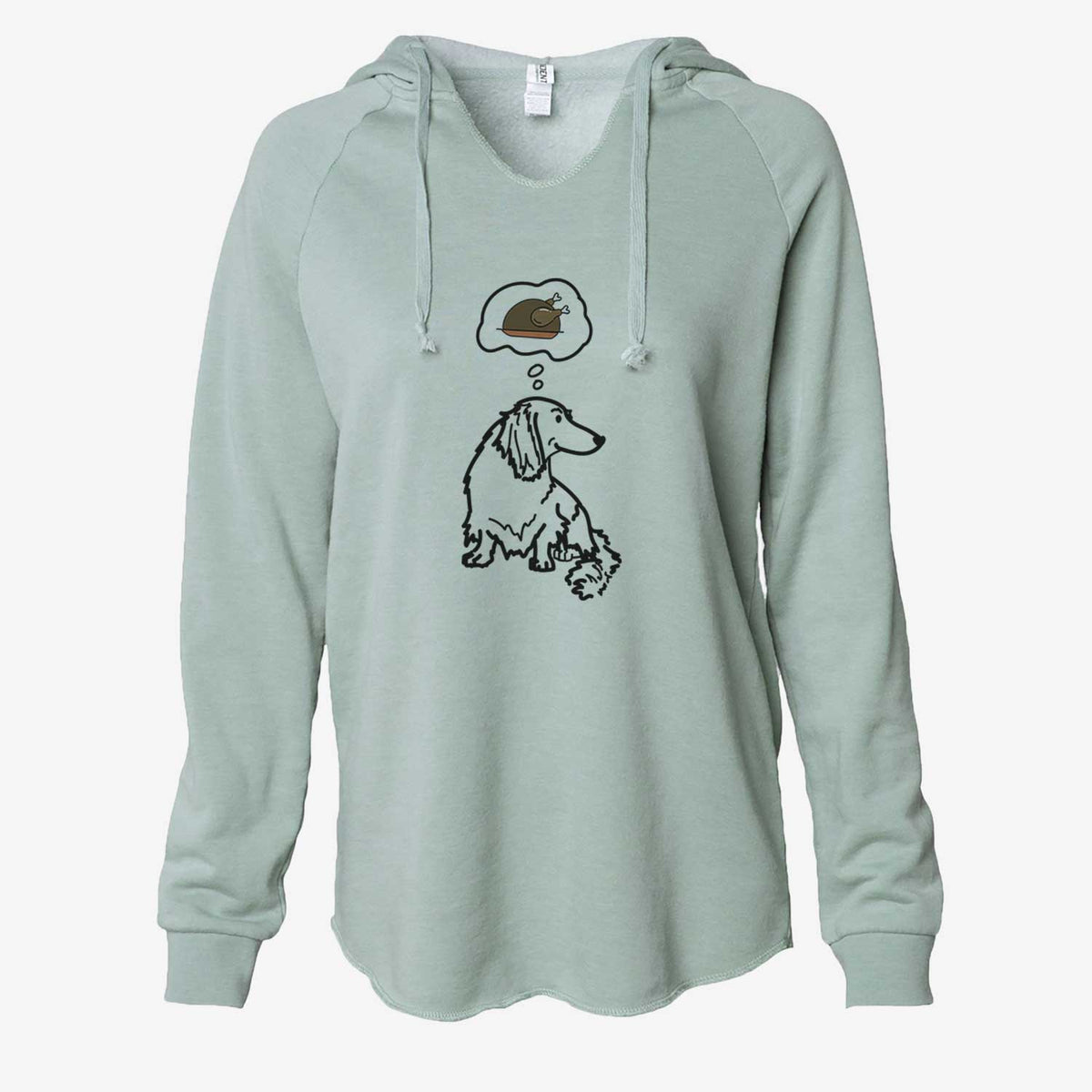 Turkey Thoughts Dachshund - Bella - Cali Wave Hooded Sweatshirt