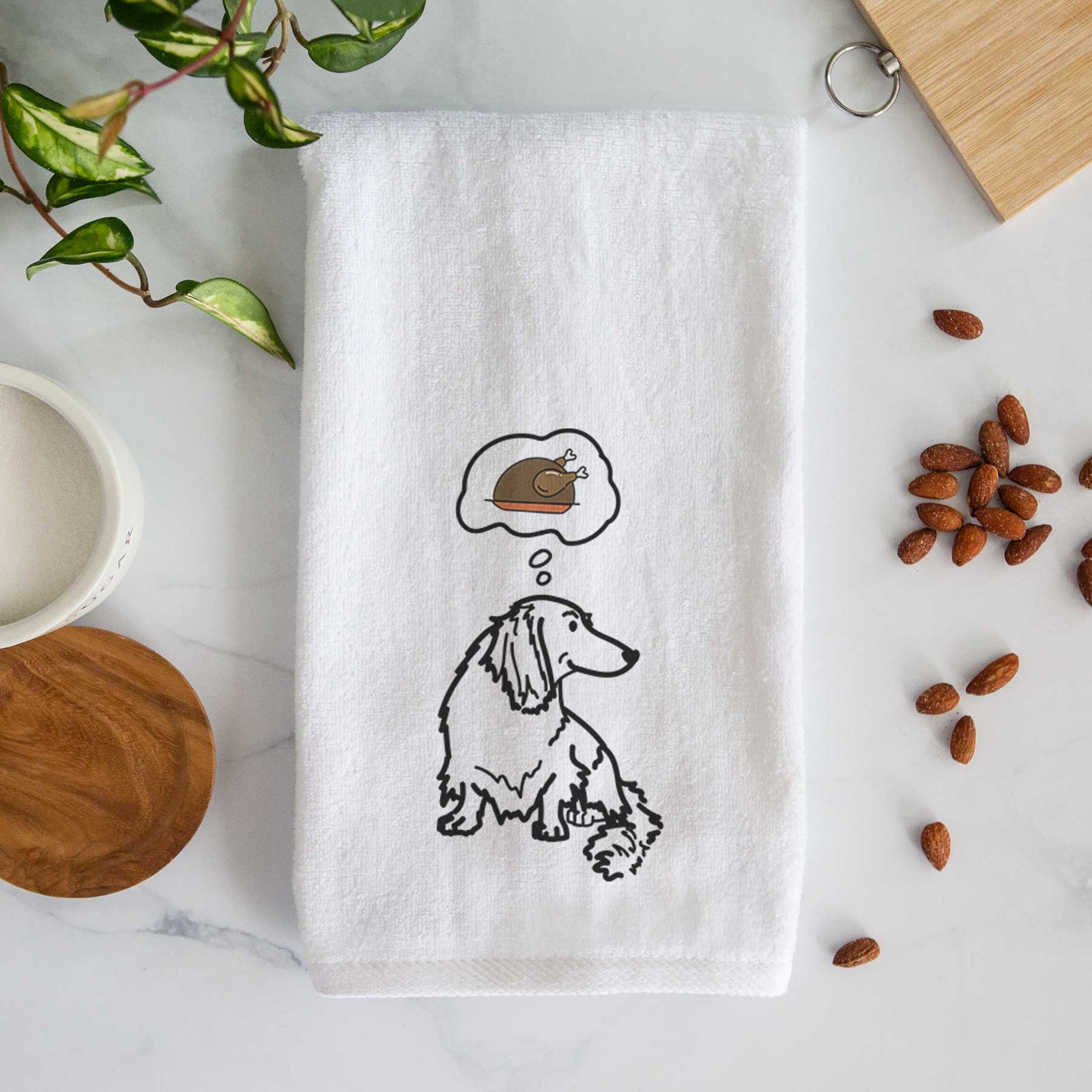 Turkey Thoughts Dachshund - Bella - Decorative Hand Towel