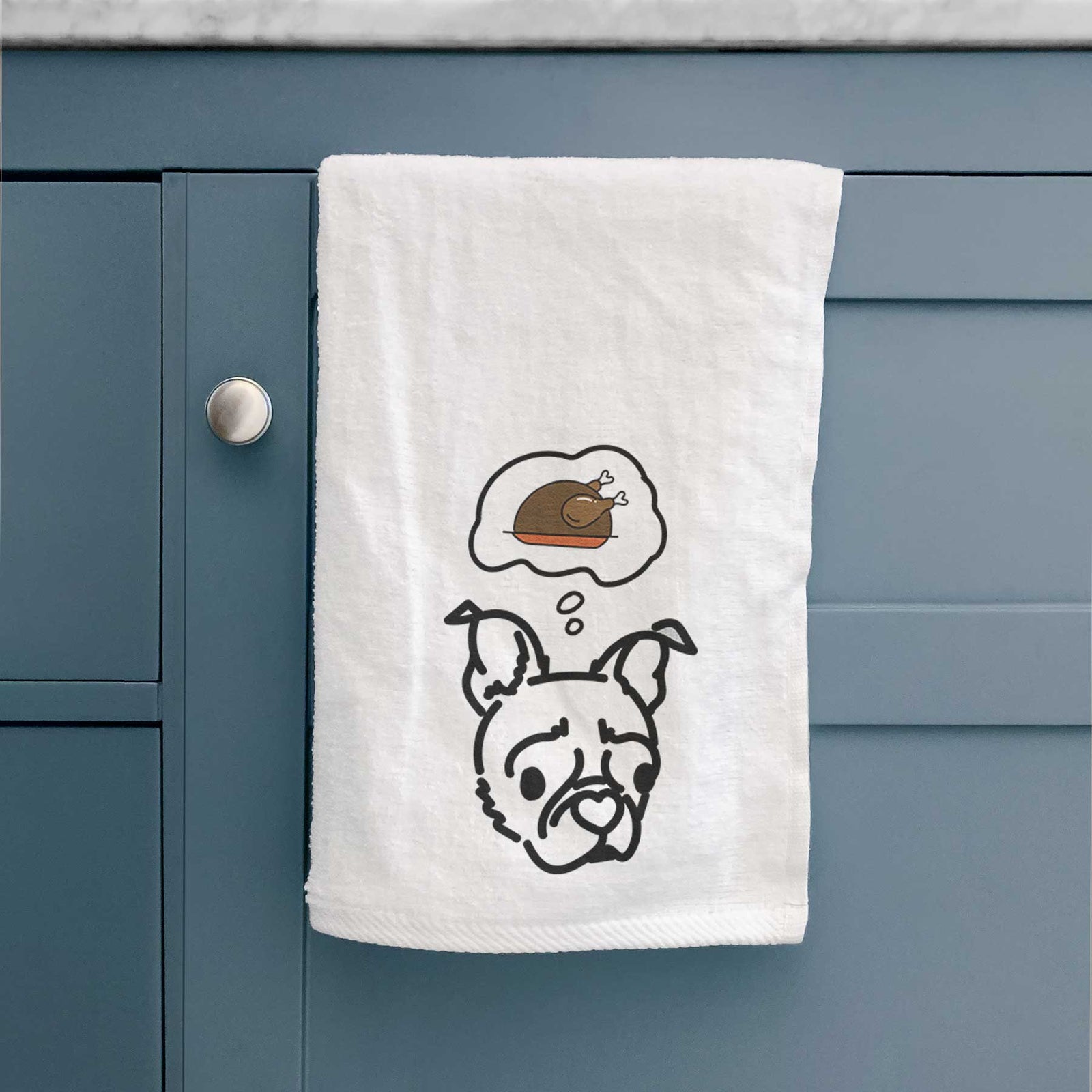 Turkey Thoughts Pug Boston Terrier Mix - Bella - Decorative Hand Towel