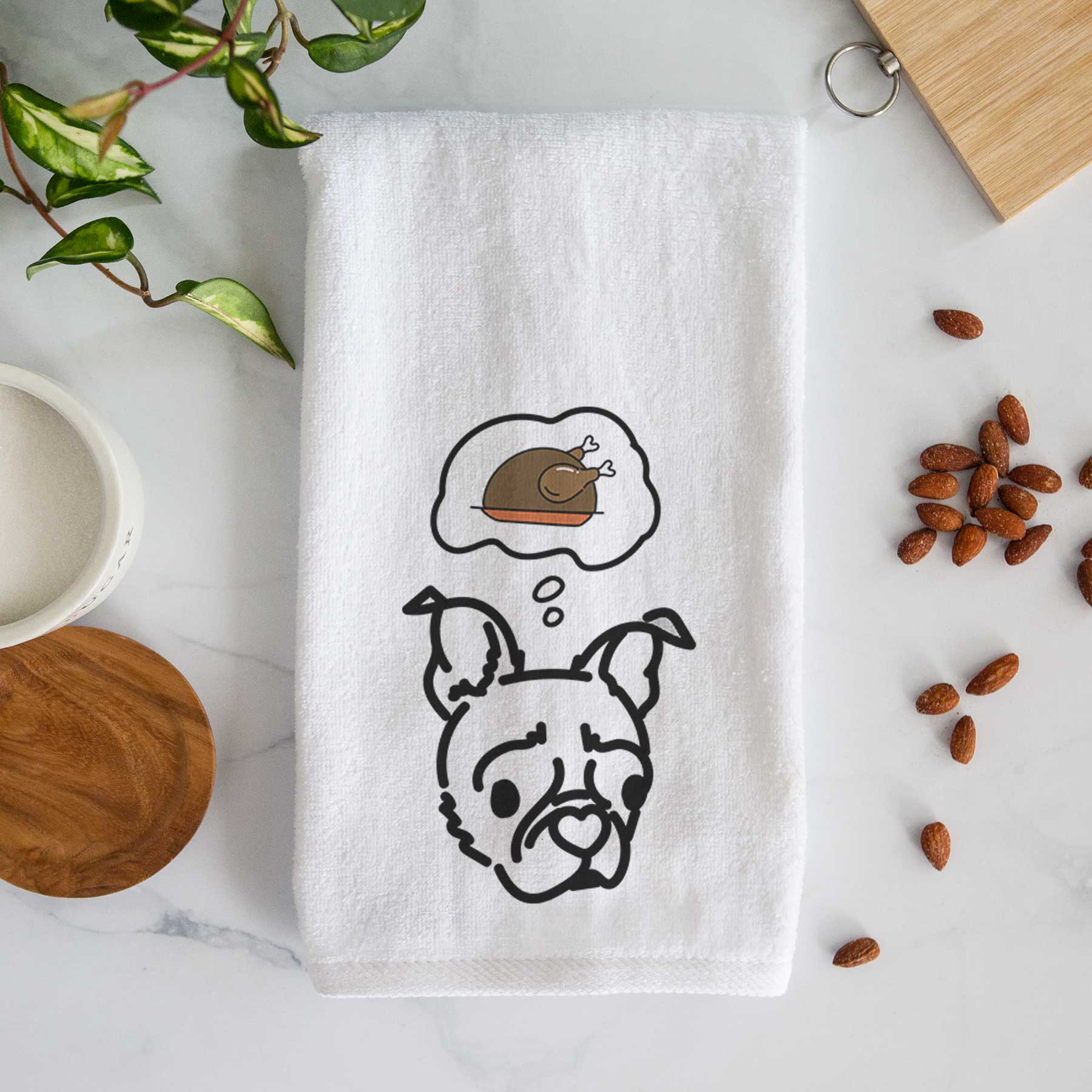 Turkey Thoughts Pug Boston Terrier Mix - Bella - Decorative Hand Towel