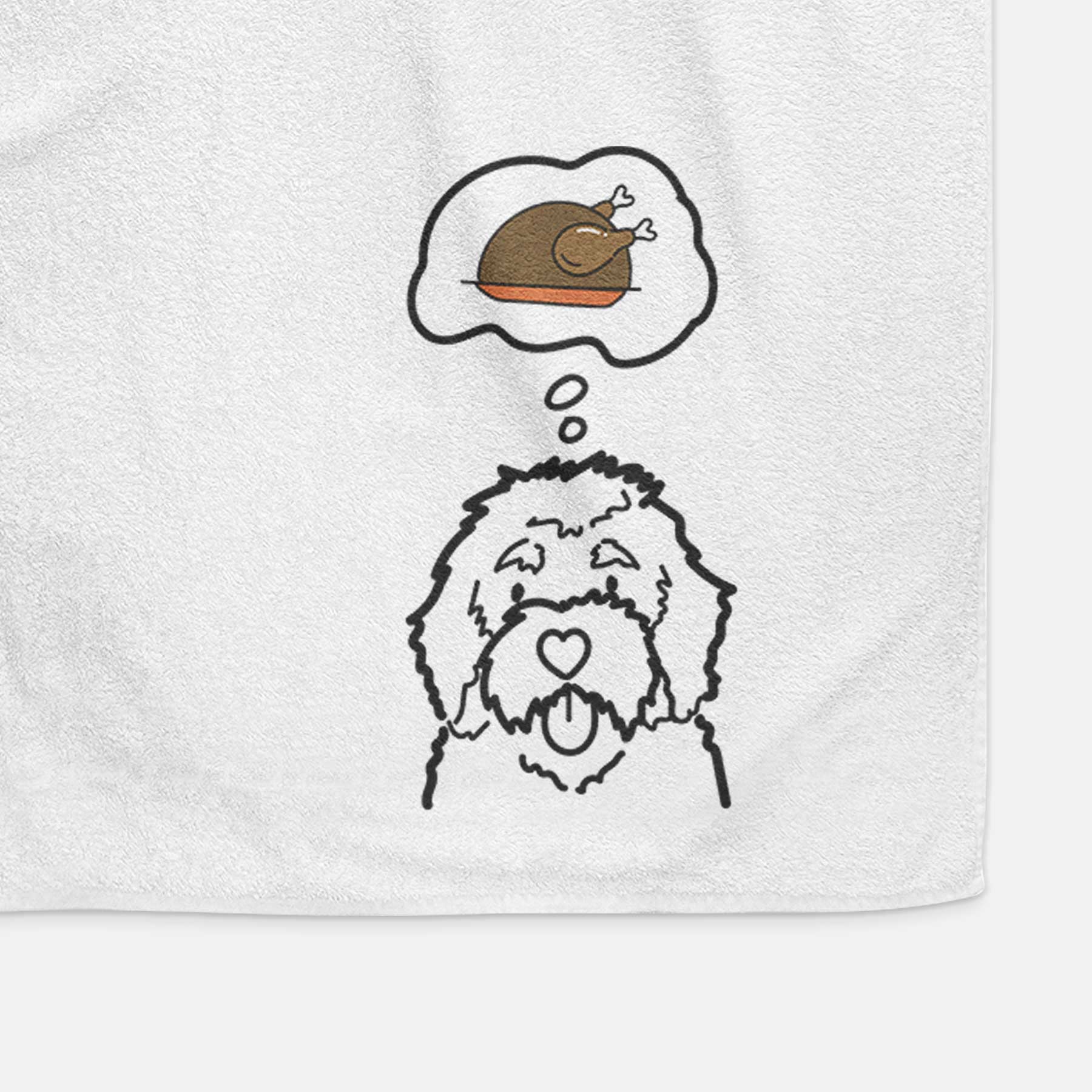 Turkey Thoughts Bernedoodle - Decorative Hand Towel