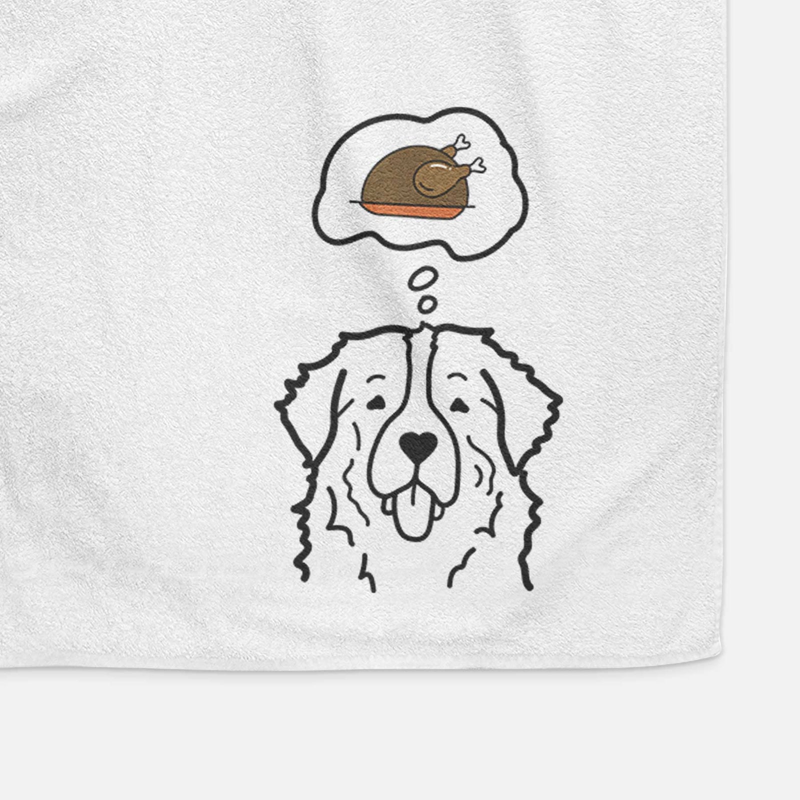 Turkey Thoughts Bernese Mountain Dog - Decorative Hand Towel