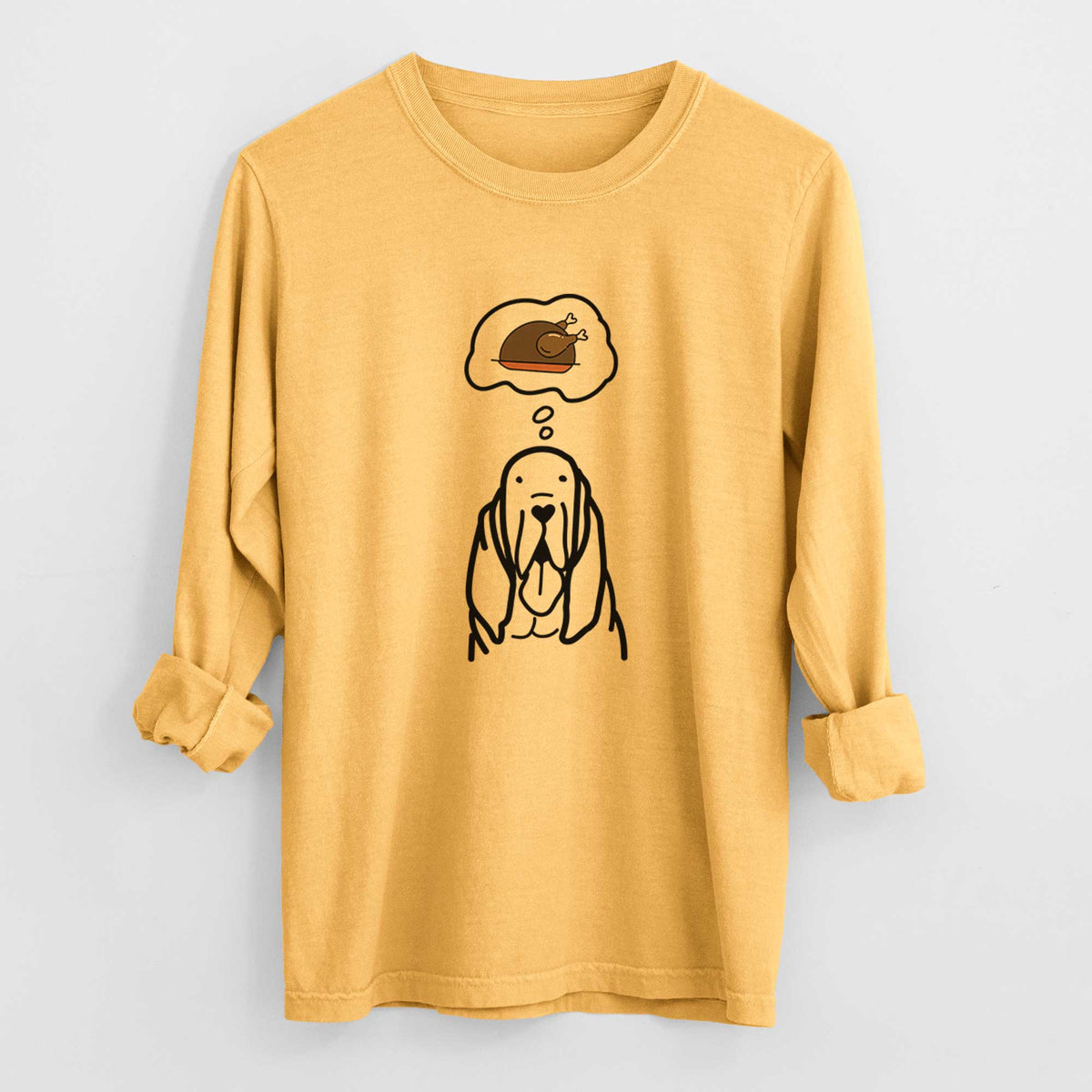 Turkey Thoughts Bloodhound - Heavyweight 100% Cotton Long Sleeve