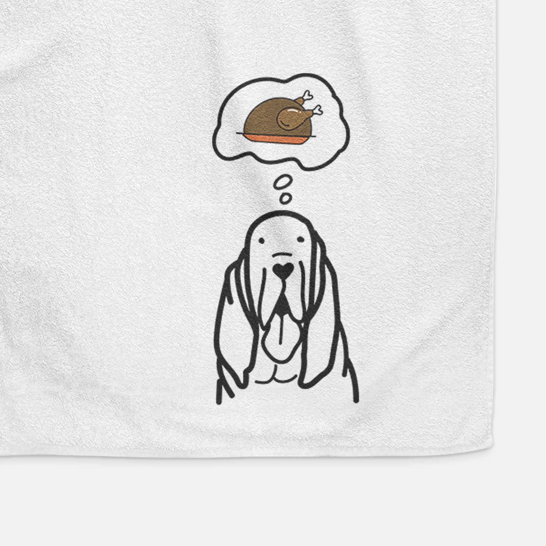 Turkey Thoughts Bloodhound - Decorative Hand Towel