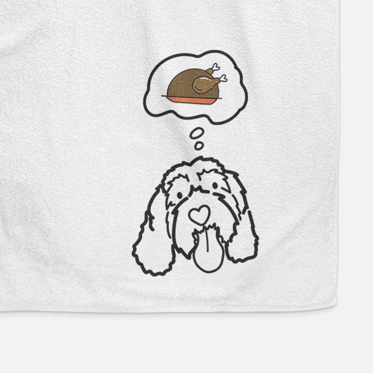 Turkey Thoughts Portguese Water Dog - Bo - Decorative Hand Towel