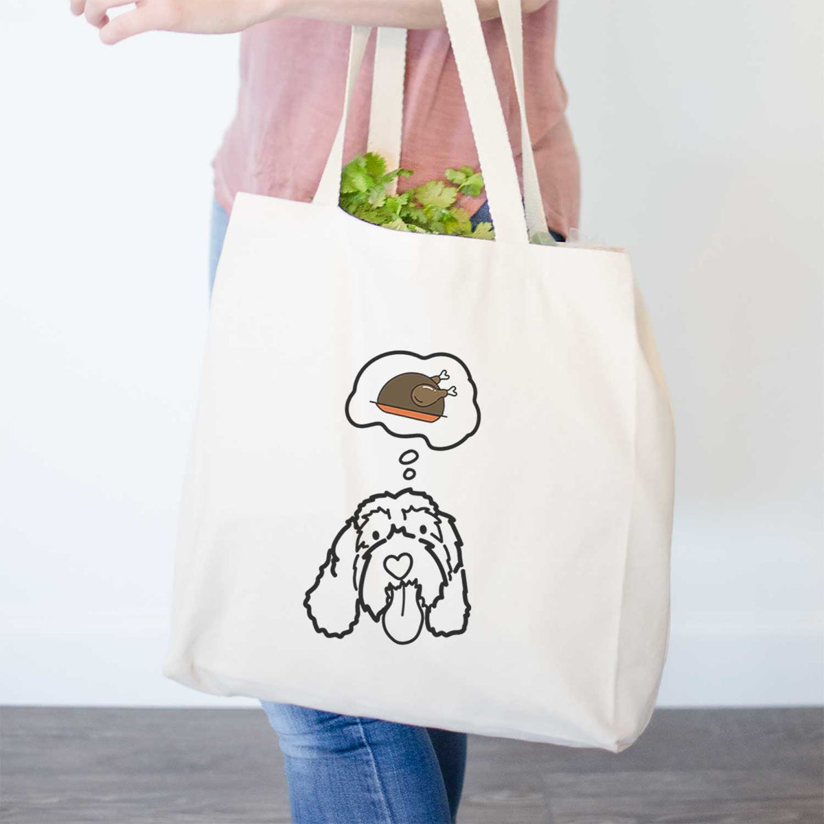 Turkey Thoughts Portguese Water Dog - Bo - Tote Bag