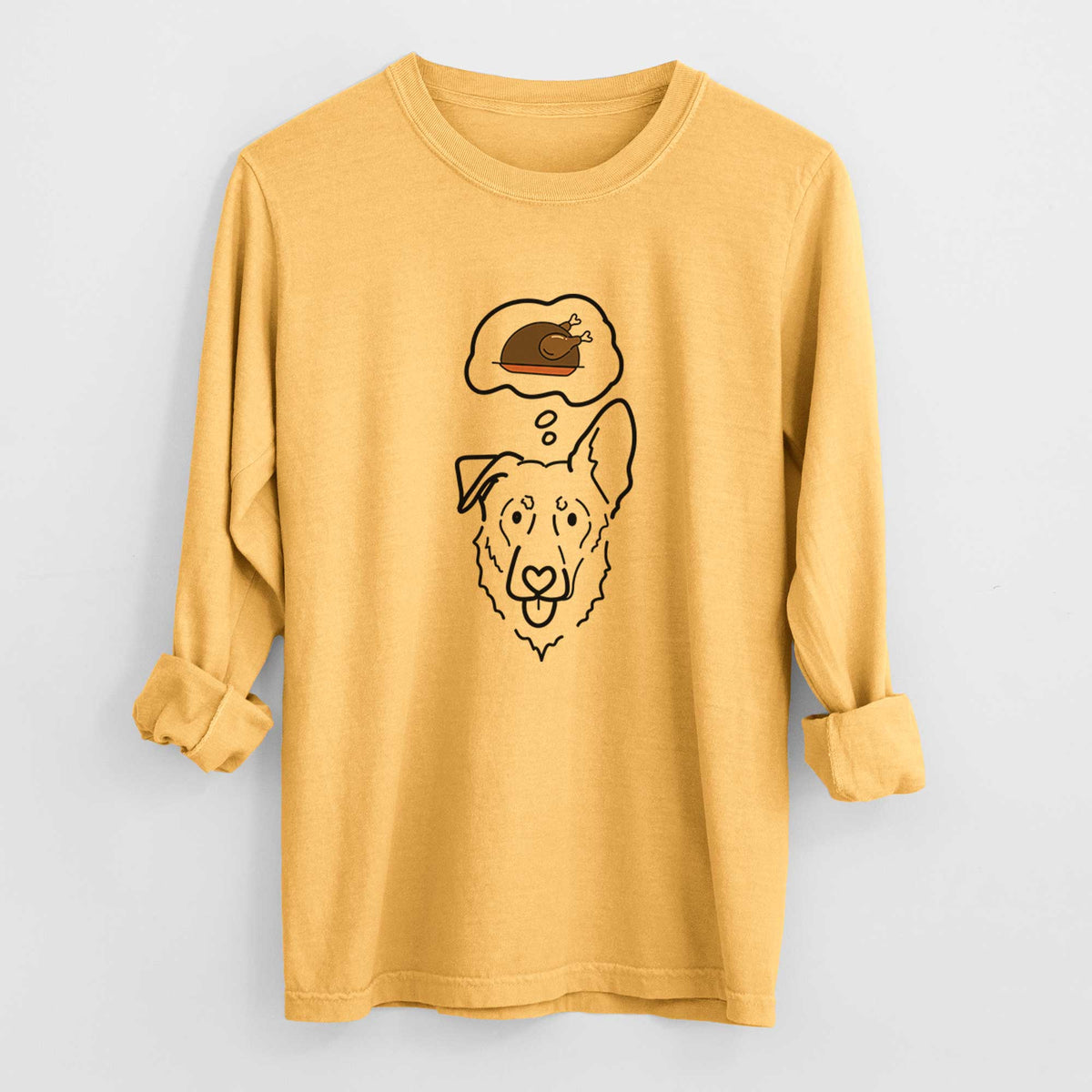 Turkey Thoughs Shepherd Mix - Bodhi - Heavyweight 100% Cotton Long Sleeve