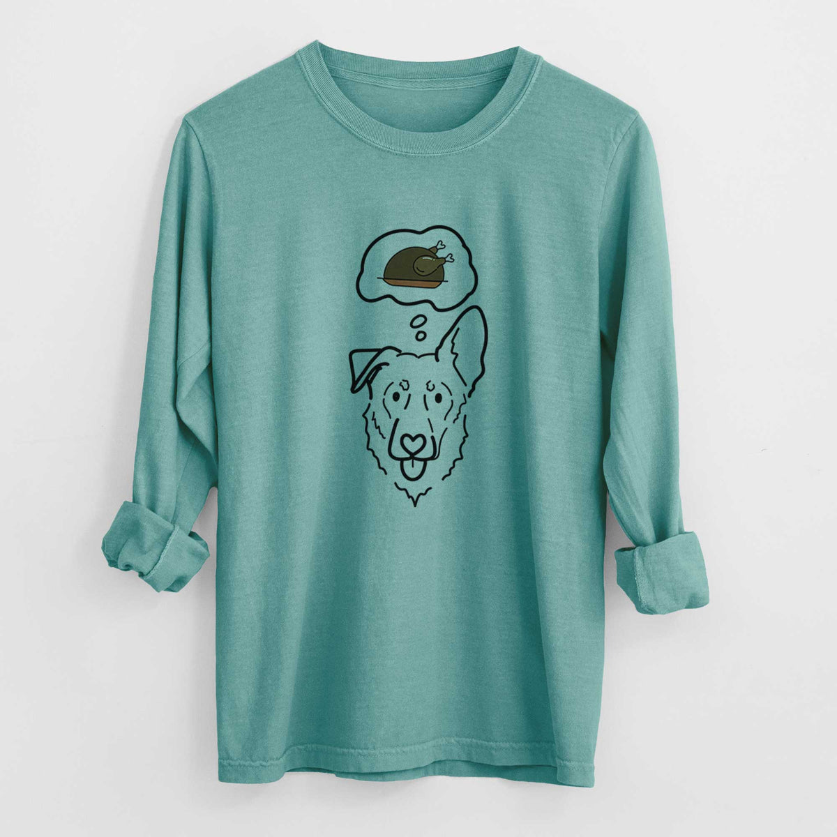 Turkey Thoughs Shepherd Mix - Bodhi - Heavyweight 100% Cotton Long Sleeve