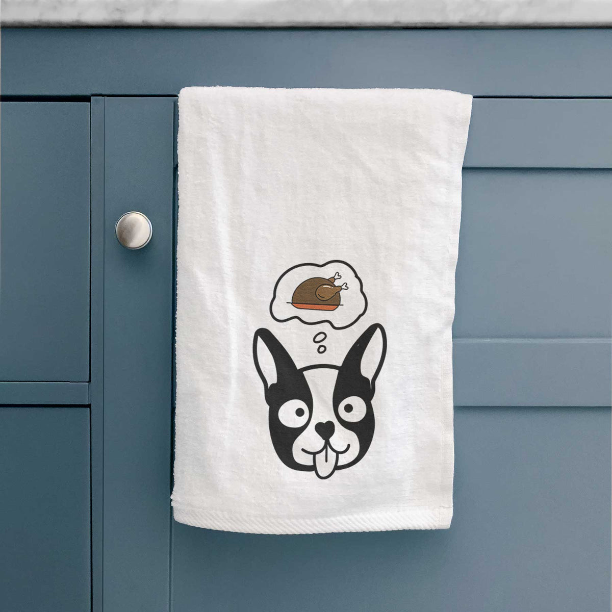 Turkey Thoughts Boston Terrier - Decorative Hand Towel