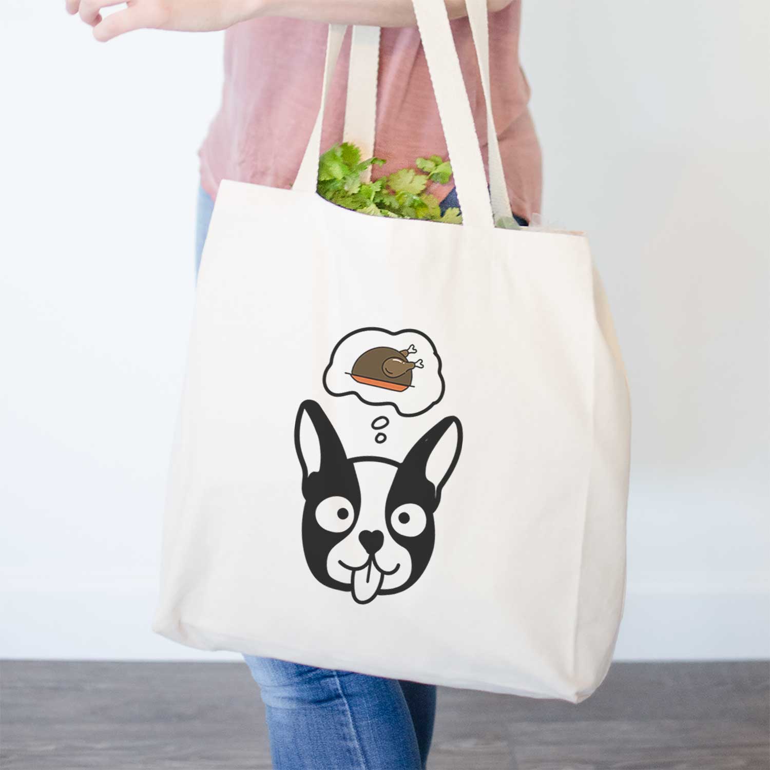 Turkey Thoughts Boston Terrier - Tote Bag