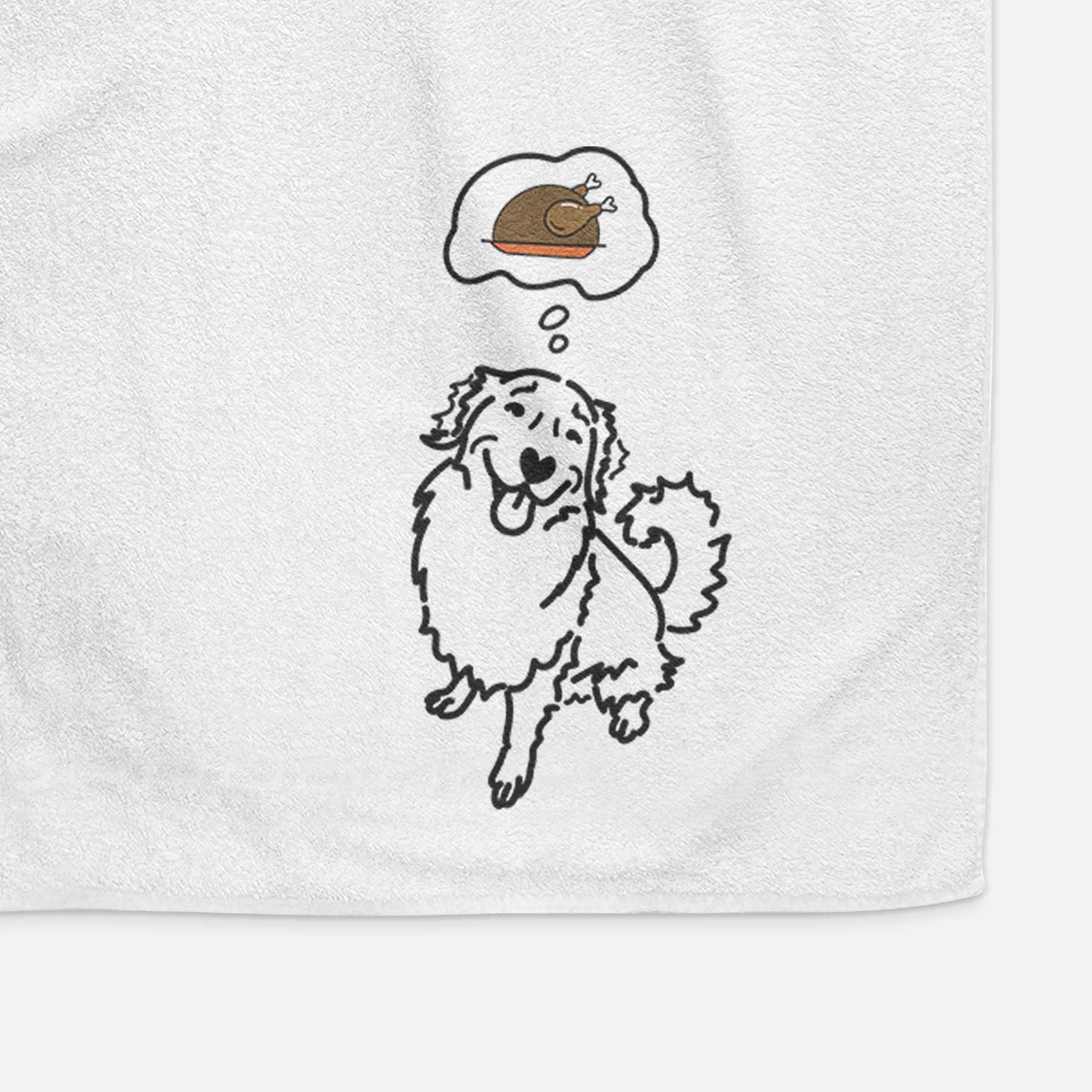 Turkey Thoughts Golden Retriever - Brinkley - Decorative Hand Towel