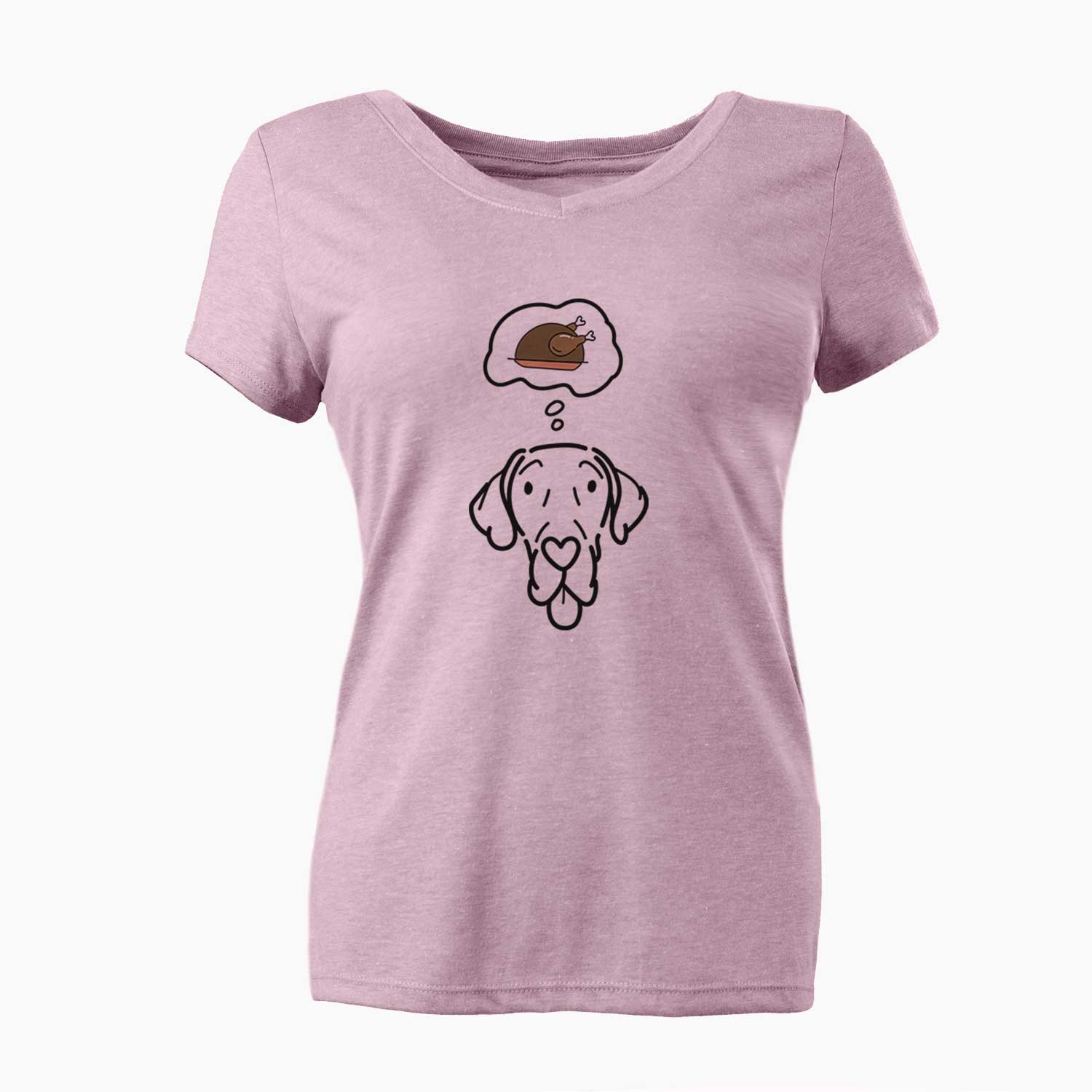 Turkey Thoughts Great Dane - Bruce - Women's V-neck Shirt