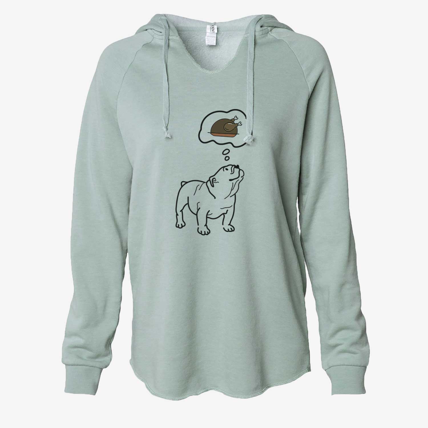 Turkey Thoughts English Bulldog - Bruno - Cali Wave Hooded Sweatshirt