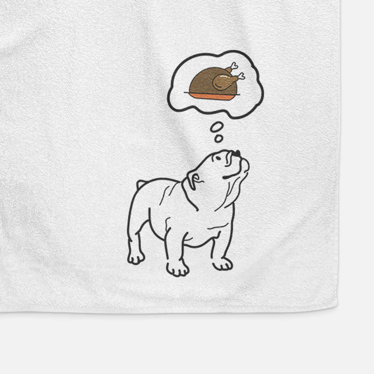 Turkey Thoughts English Bulldog - Bruno - Decorative Hand Towel