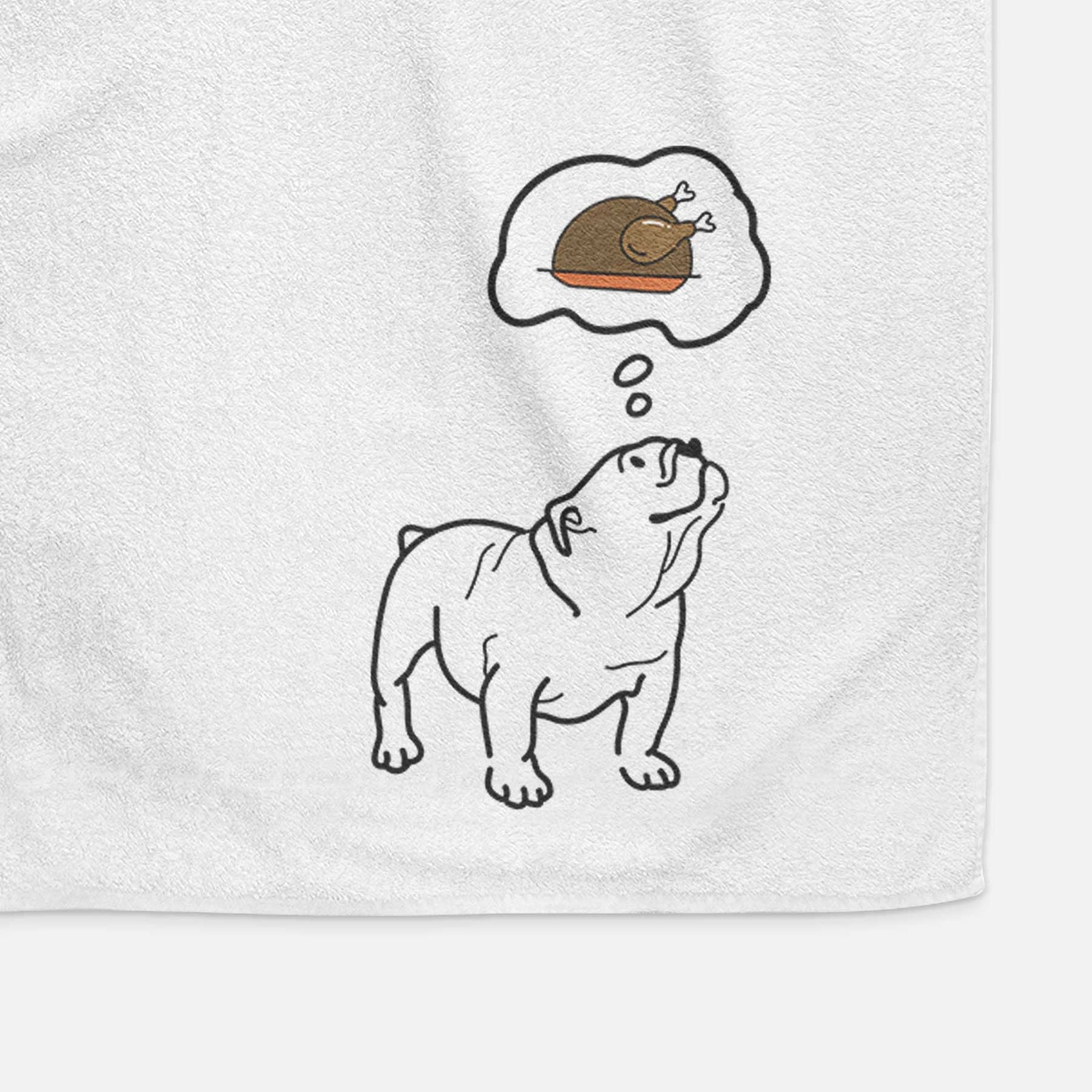 Turkey Thoughts English Bulldog - Bruno - Decorative Hand Towel