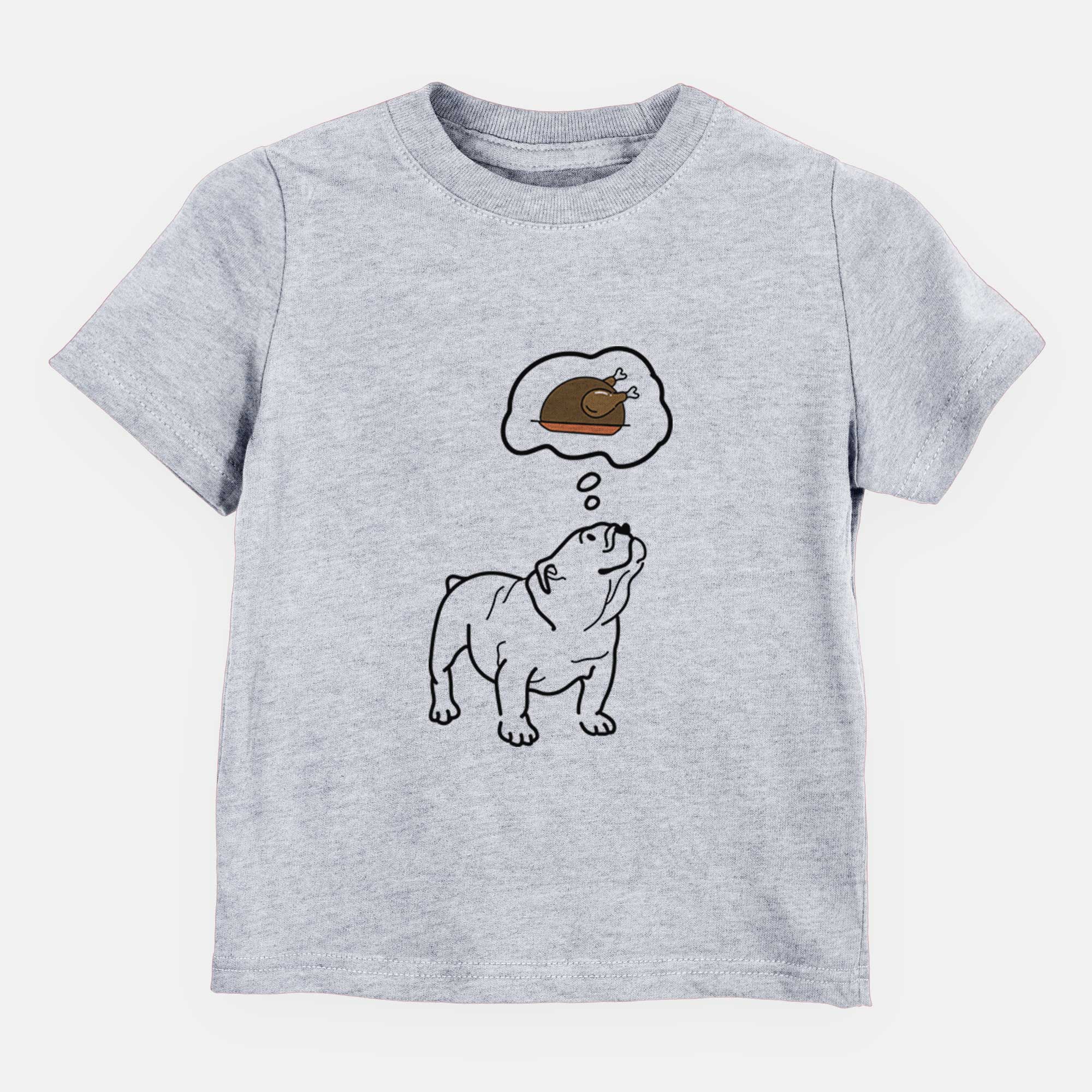 Turkey Thoughts English Bulldog - Bruno - Kids/Youth/Toddler Shirt