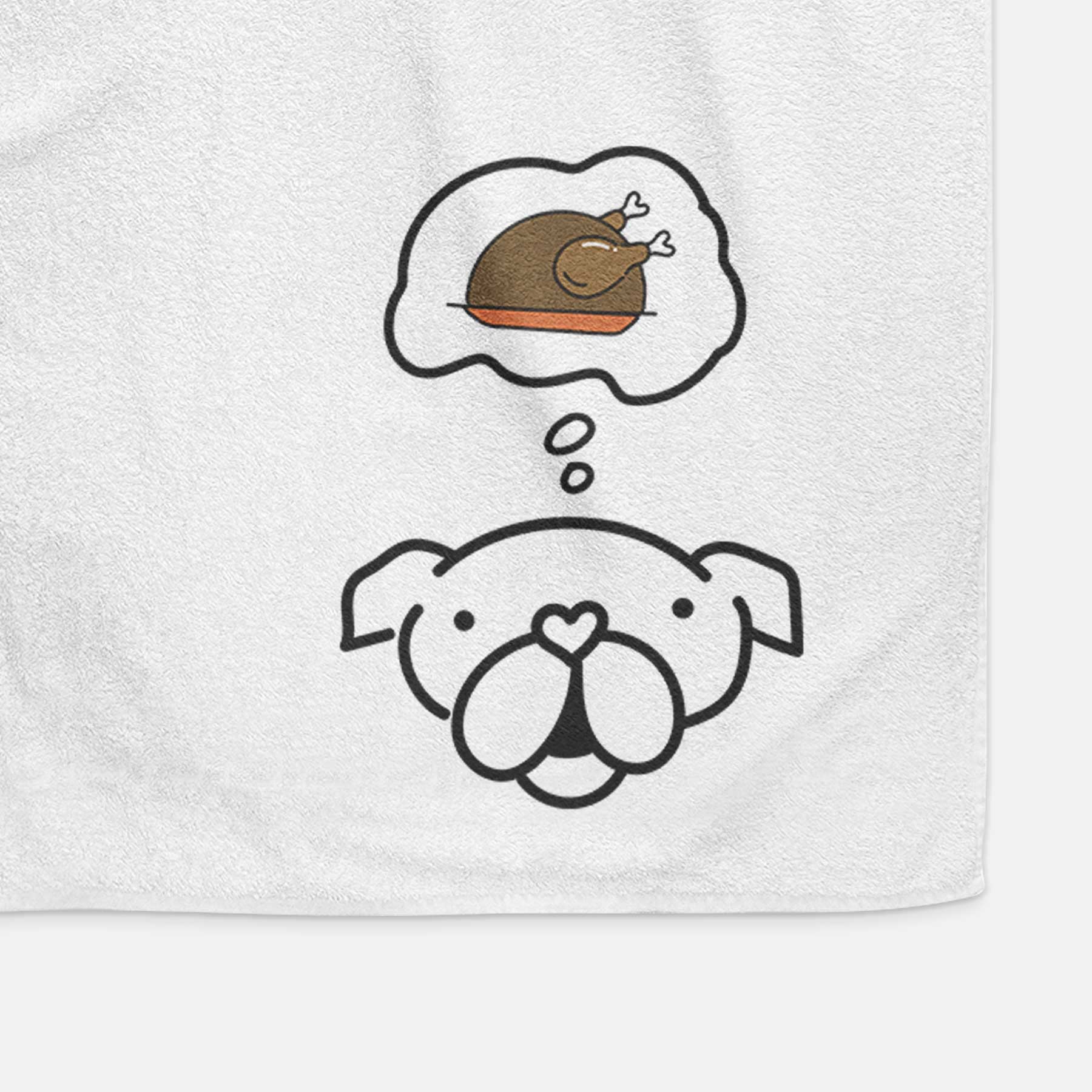 Turkey Thoughts English Bulldog - Decorative Hand Towel