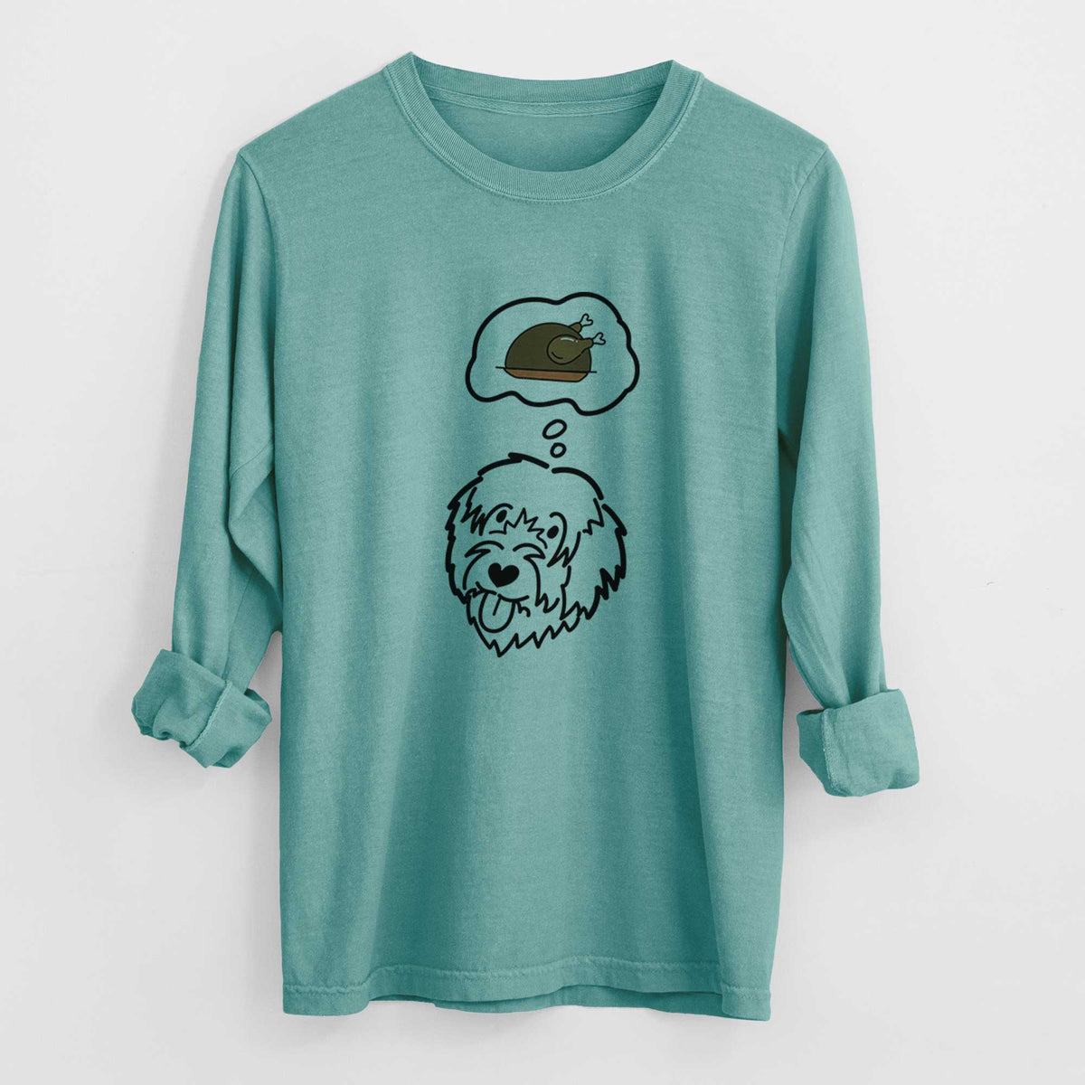 Turkey Thoughts Catalan Sheepdog - Heavyweight 100% Cotton Long Sleeve