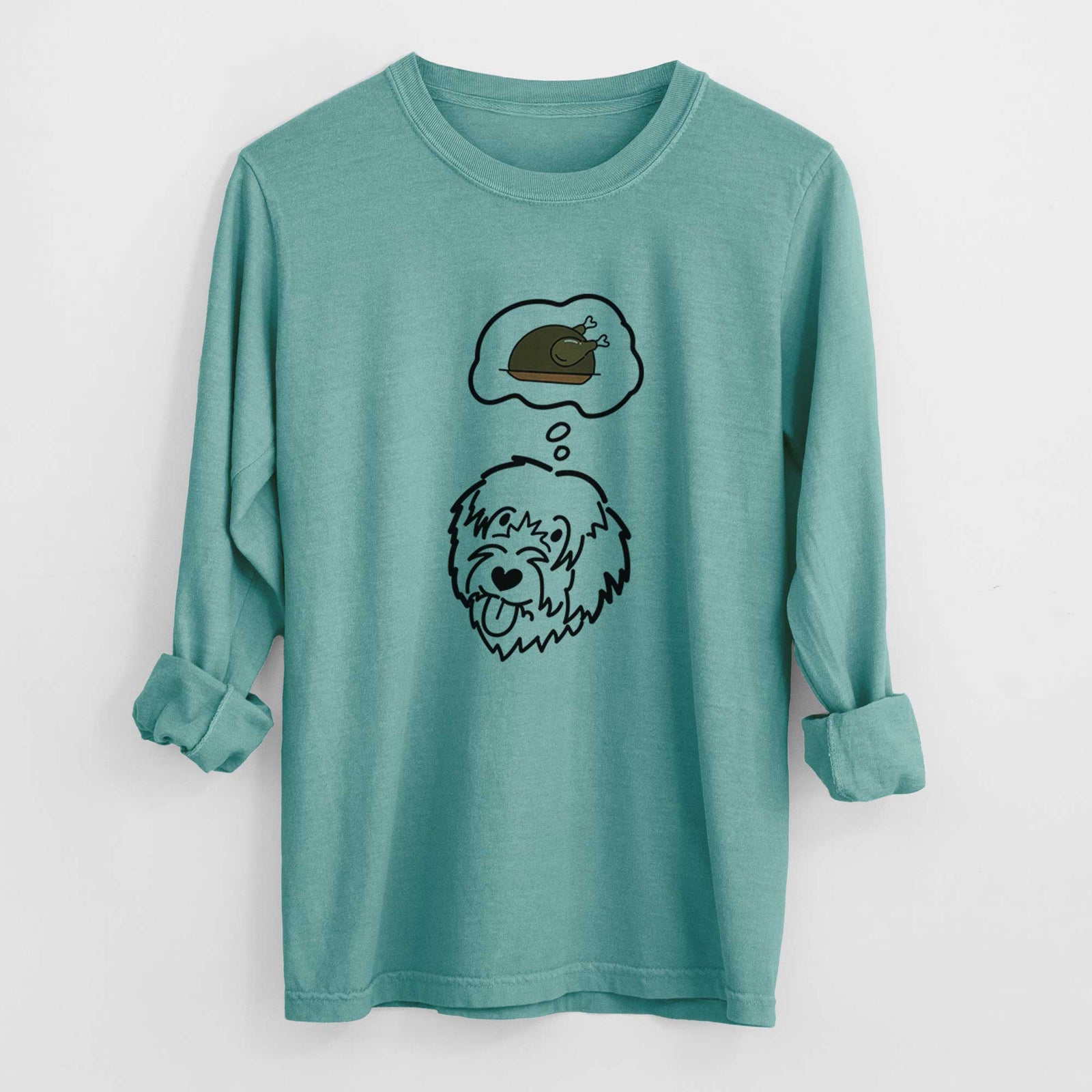 Turkey Thoughts Catalan Sheepdog - Heavyweight 100% Cotton Long Sleeve