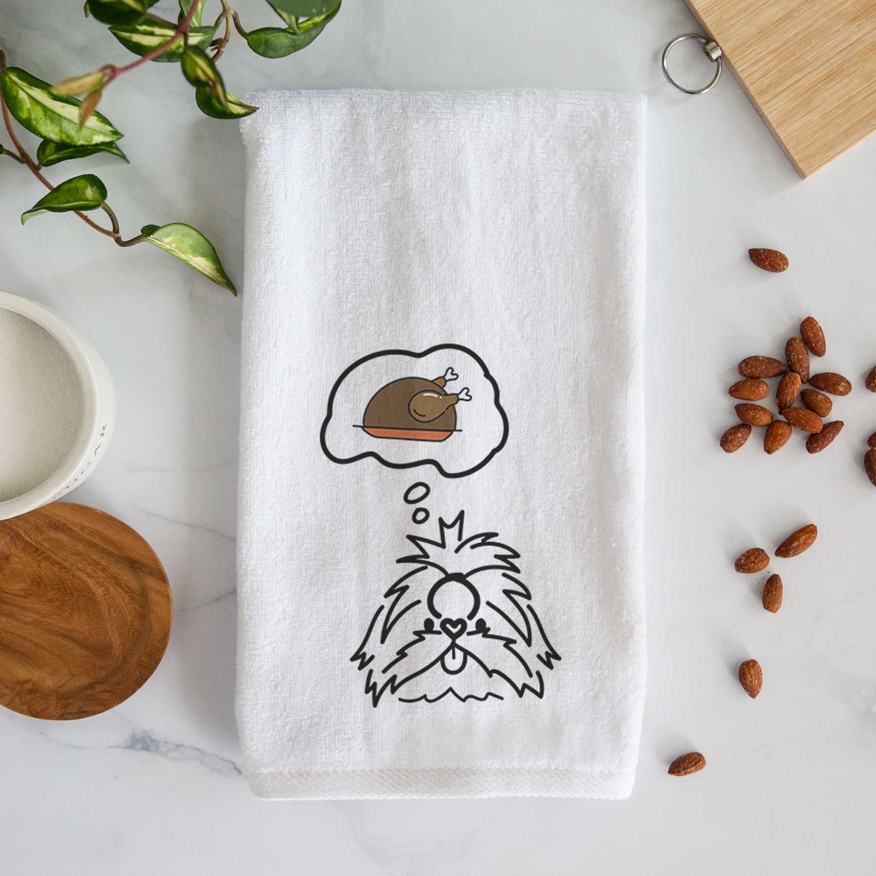 Turkey Thoughts Shih Tzu - CoCo - Decorative Hand Towel