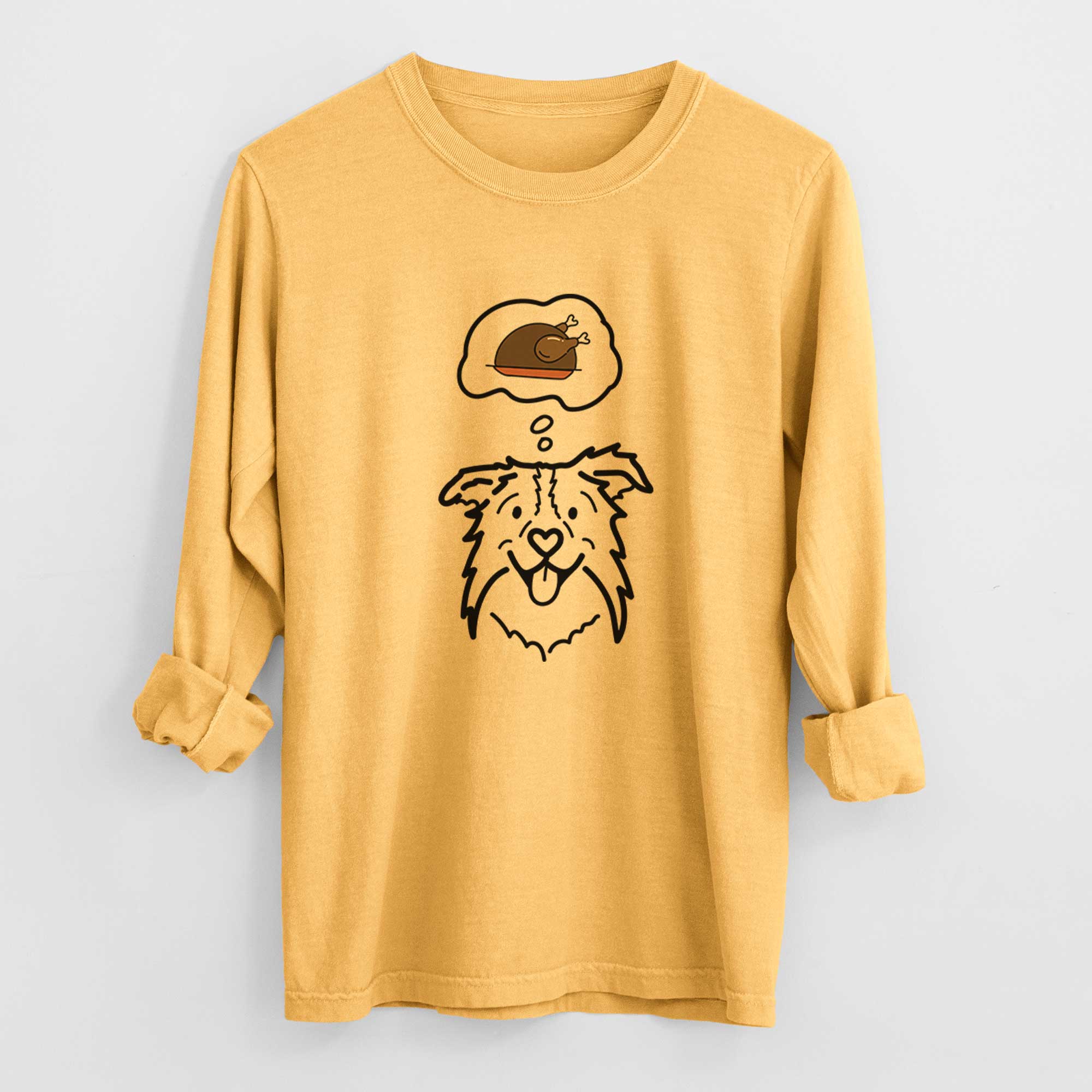 Turkey Thoughts Border Collie - Cricket - Heavyweight 100% Cotton Long Sleeve