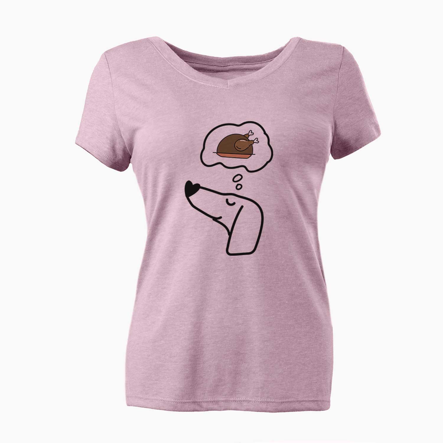 Turkey Thoughts Dachshund - Women's V-neck Shirt