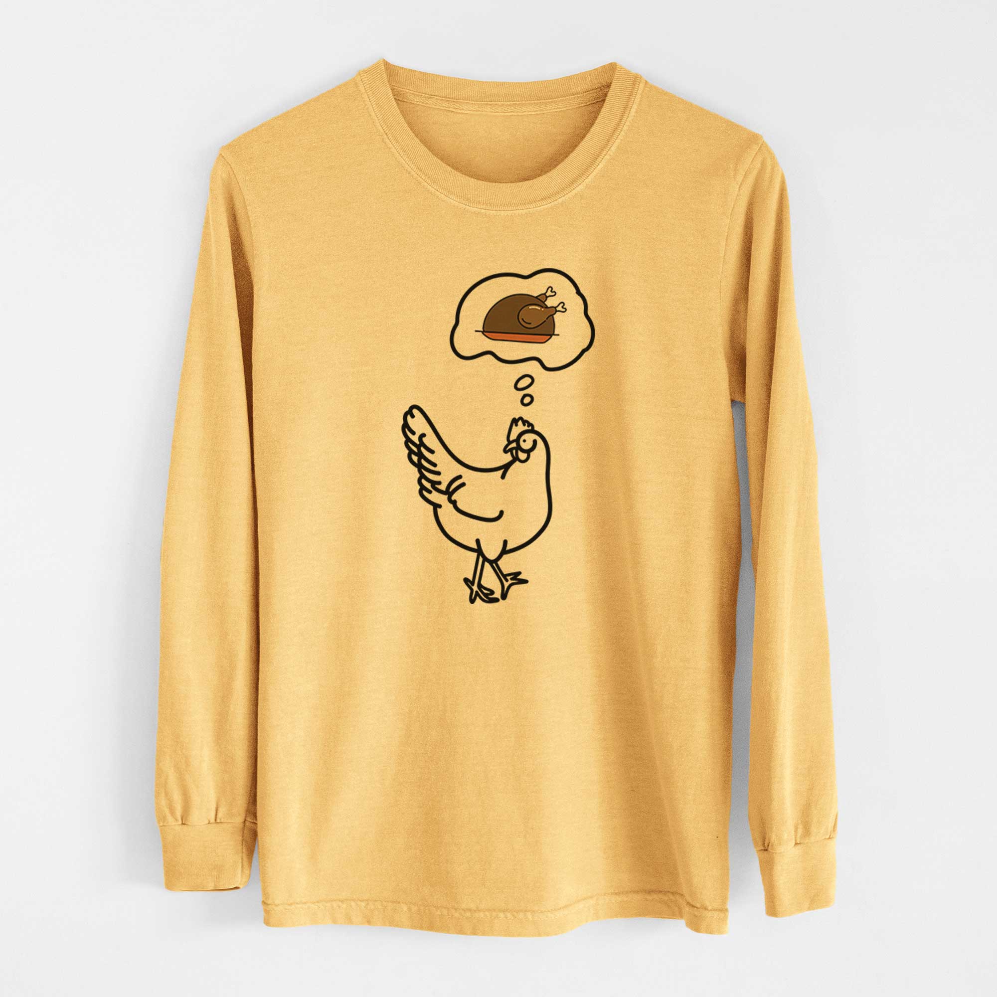 Turkey Thoughts Chicken - Daisy - Heavyweight 100% Cotton Long Sleeve