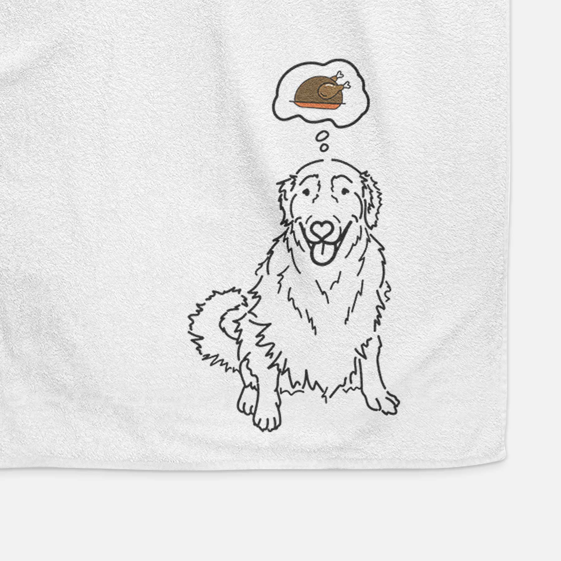 Turkey Thoughts Golden Retriever - Daisy - Decorative Hand Towel