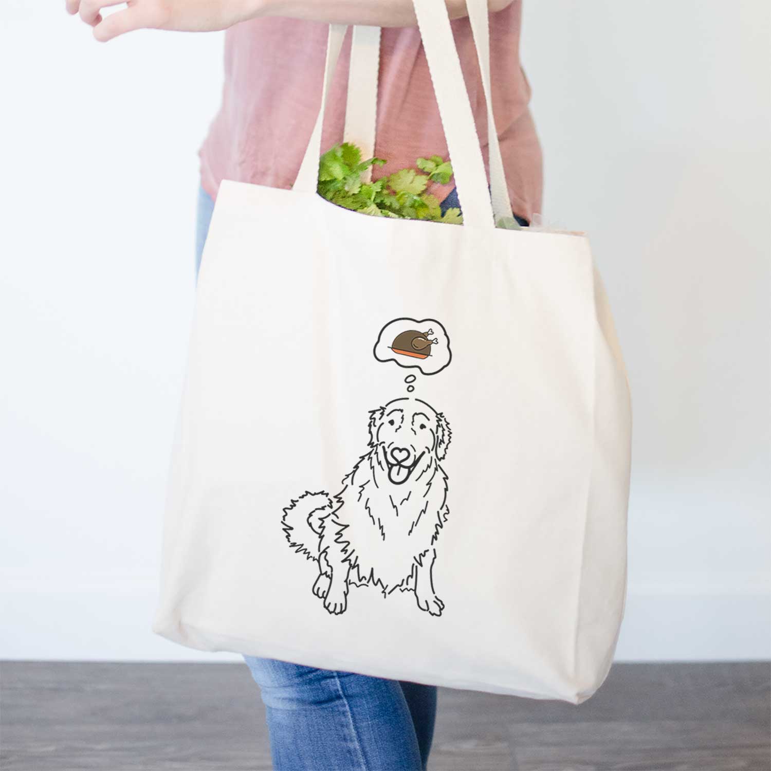Turkey Thoughts Golden Retriever - Daisy - Tote Bag