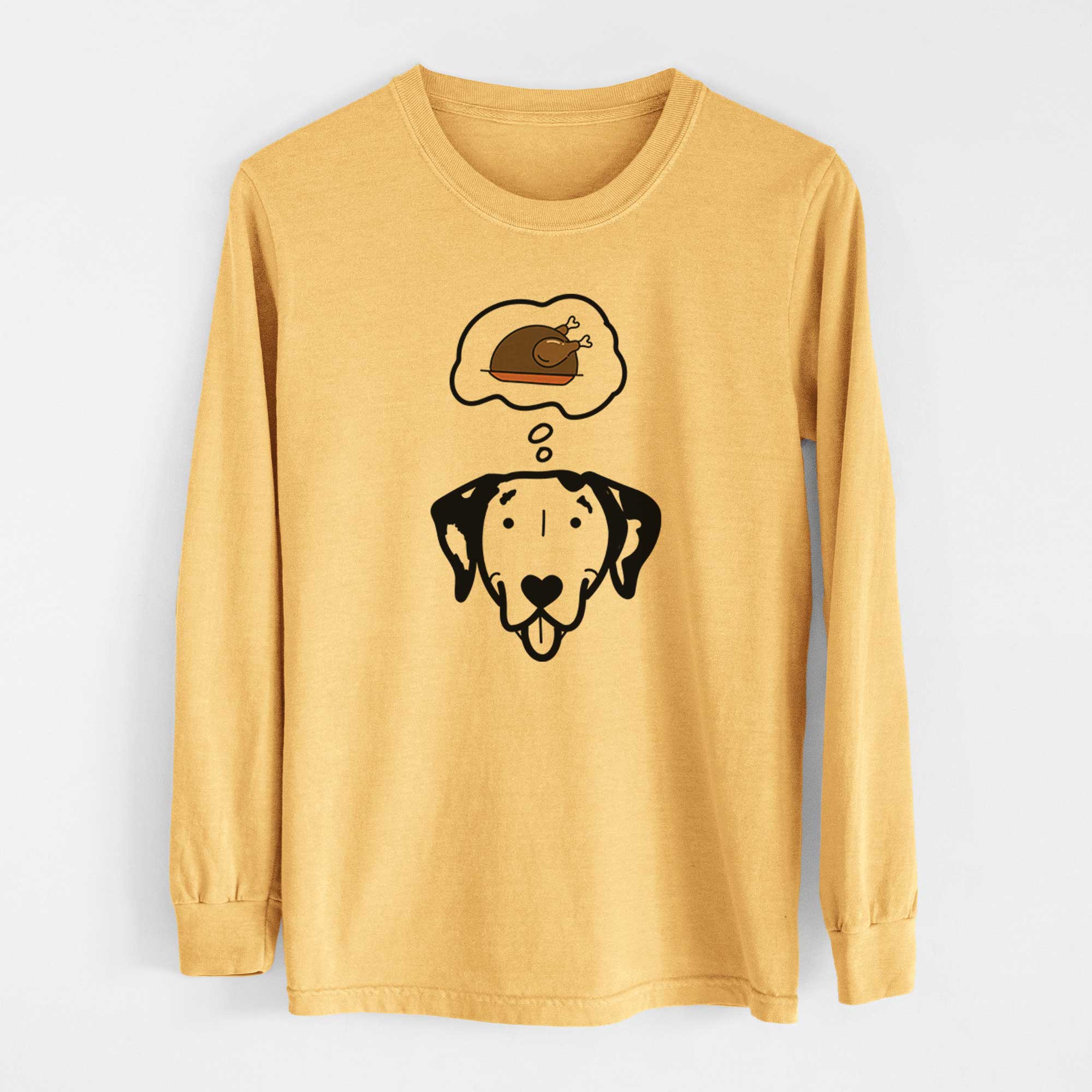 Turkey Thoughts Dalmatian - Heavyweight 100% Cotton Long Sleeve