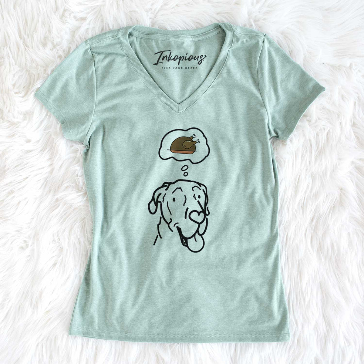 Turkey Thoughts Great Dane - Duncan - Women&#39;s V-neck Shirt