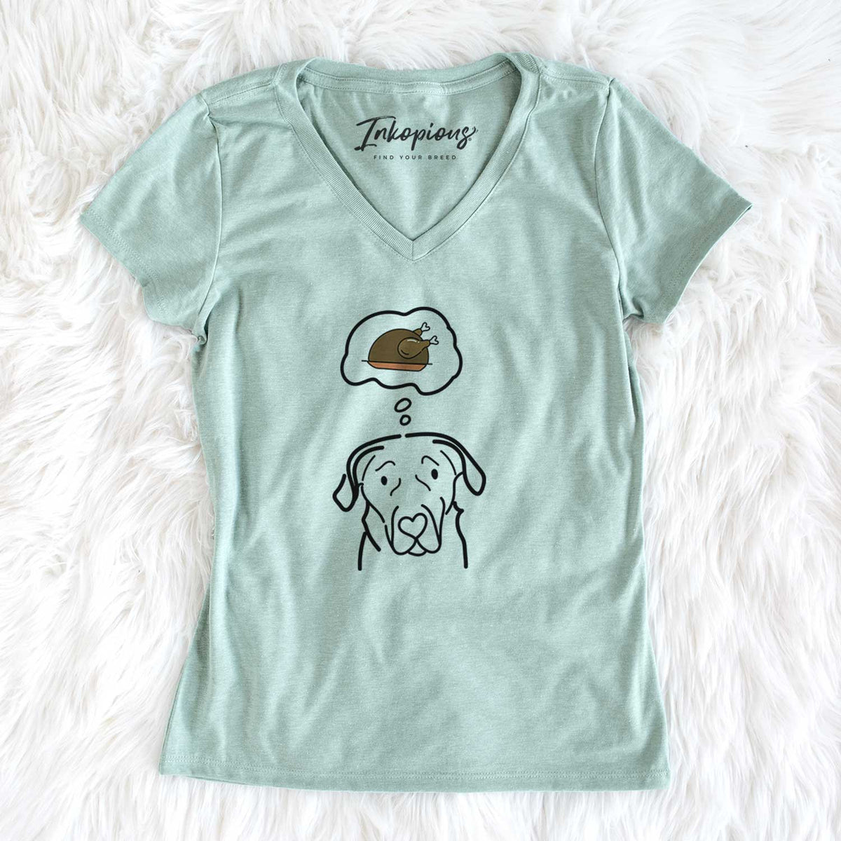 Turkey Thoughts English Labrador - Women&#39;s V-neck Shirt