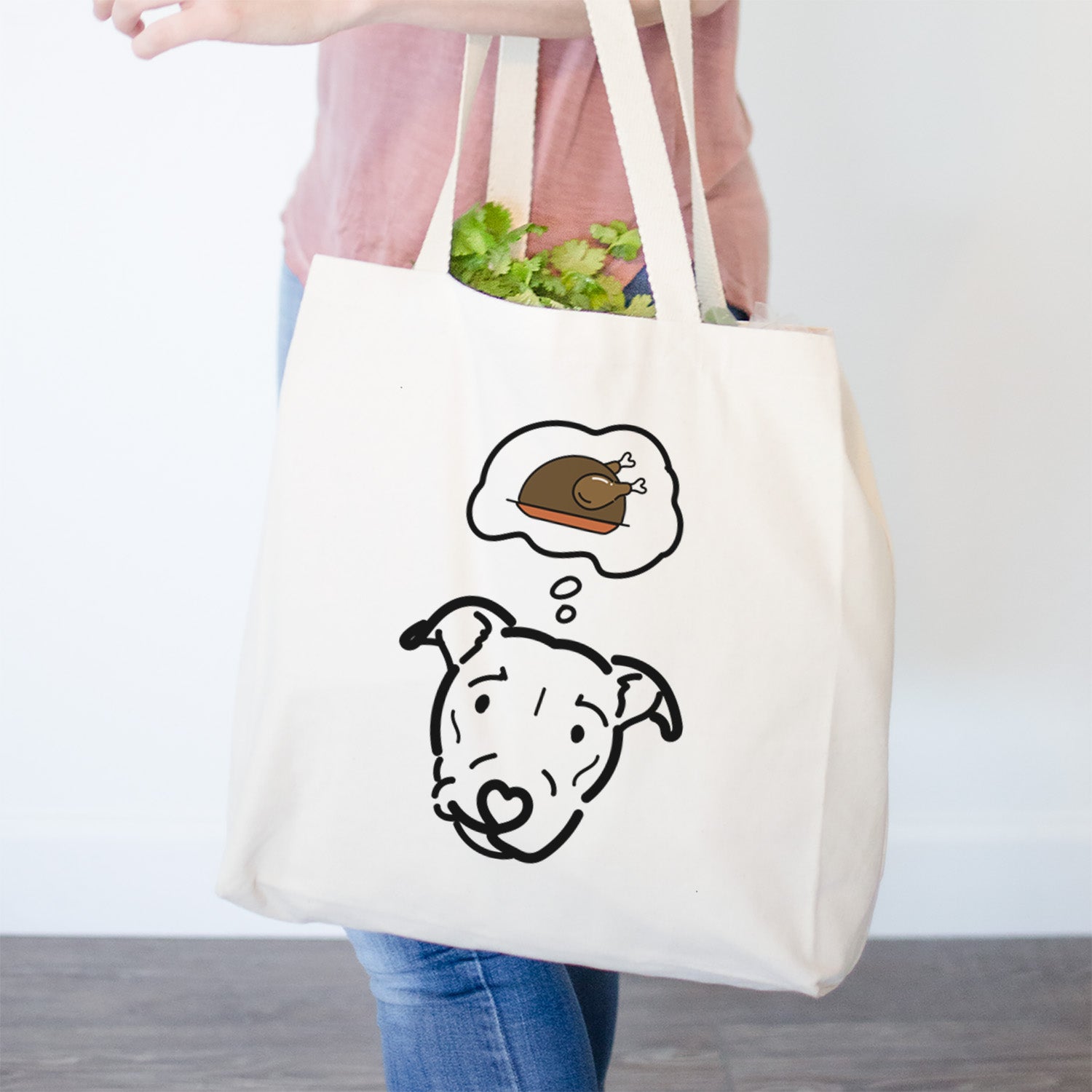 Turkey Thoughts Pitbull Mix - Ernie - Tote Bag