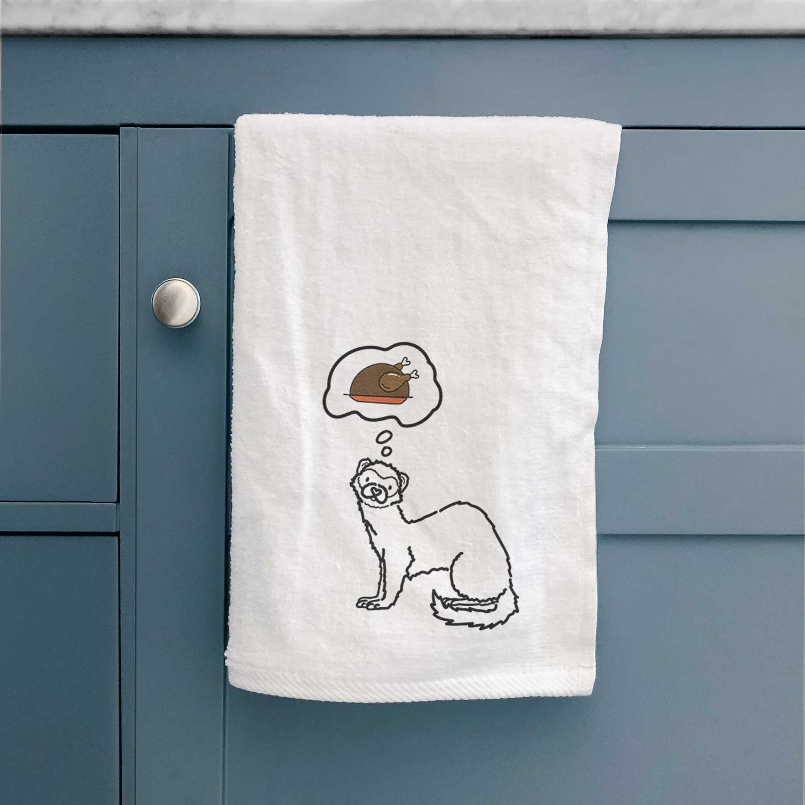 Turkey Thoughts Ferret - Fern - Decorative Hand Towel