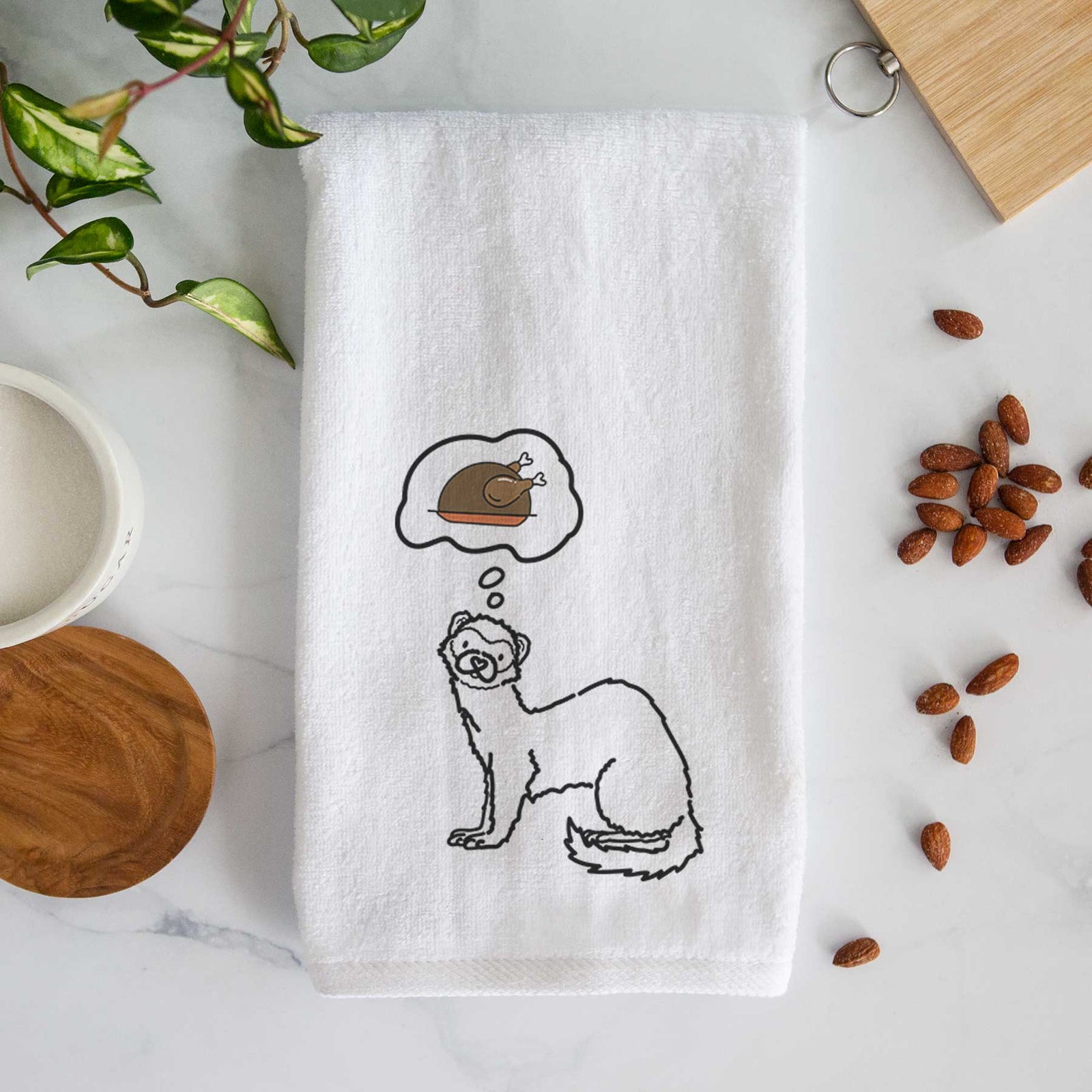 Turkey Thoughts Ferret - Fern - Decorative Hand Towel