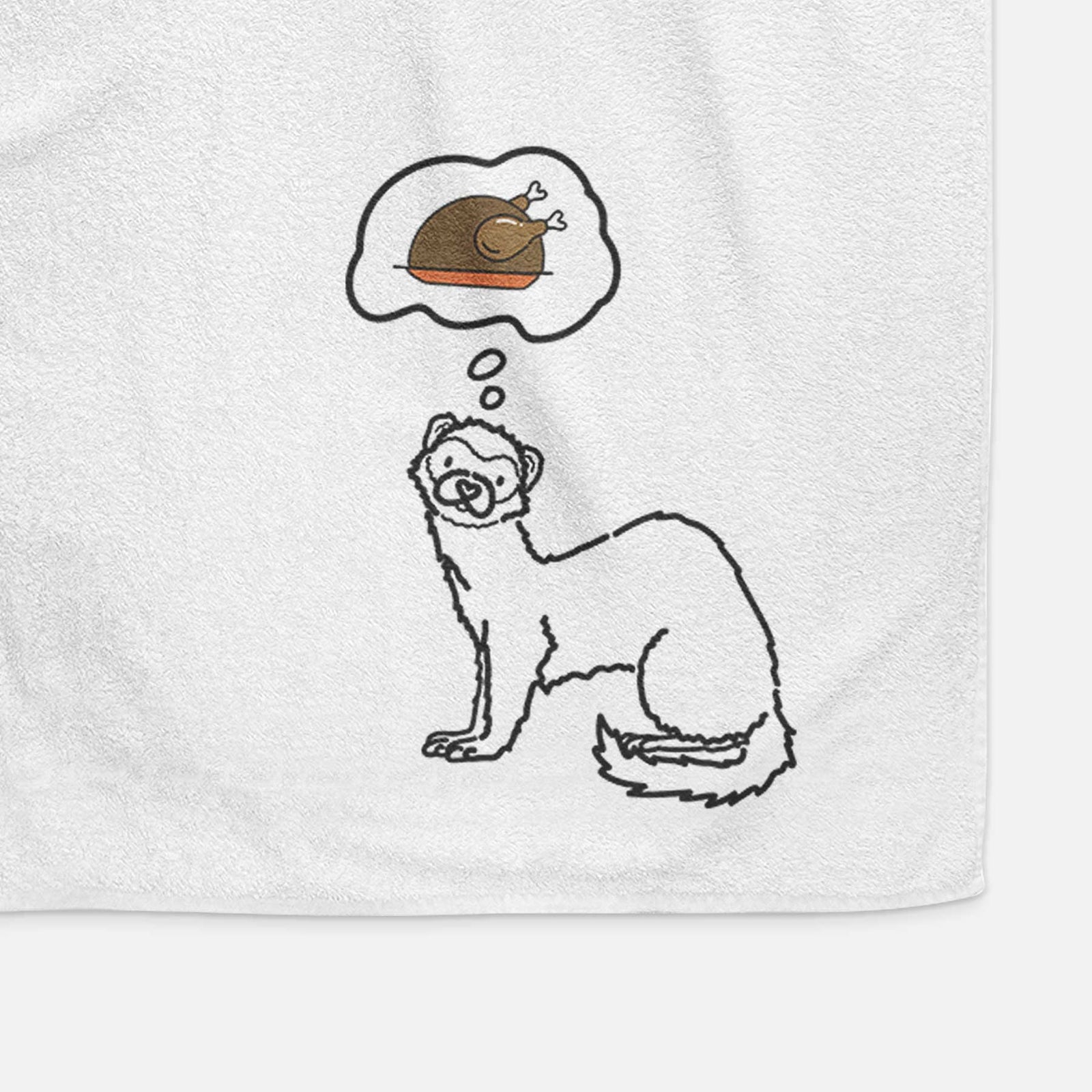 Turkey Thoughts Ferret - Fern - Decorative Hand Towel