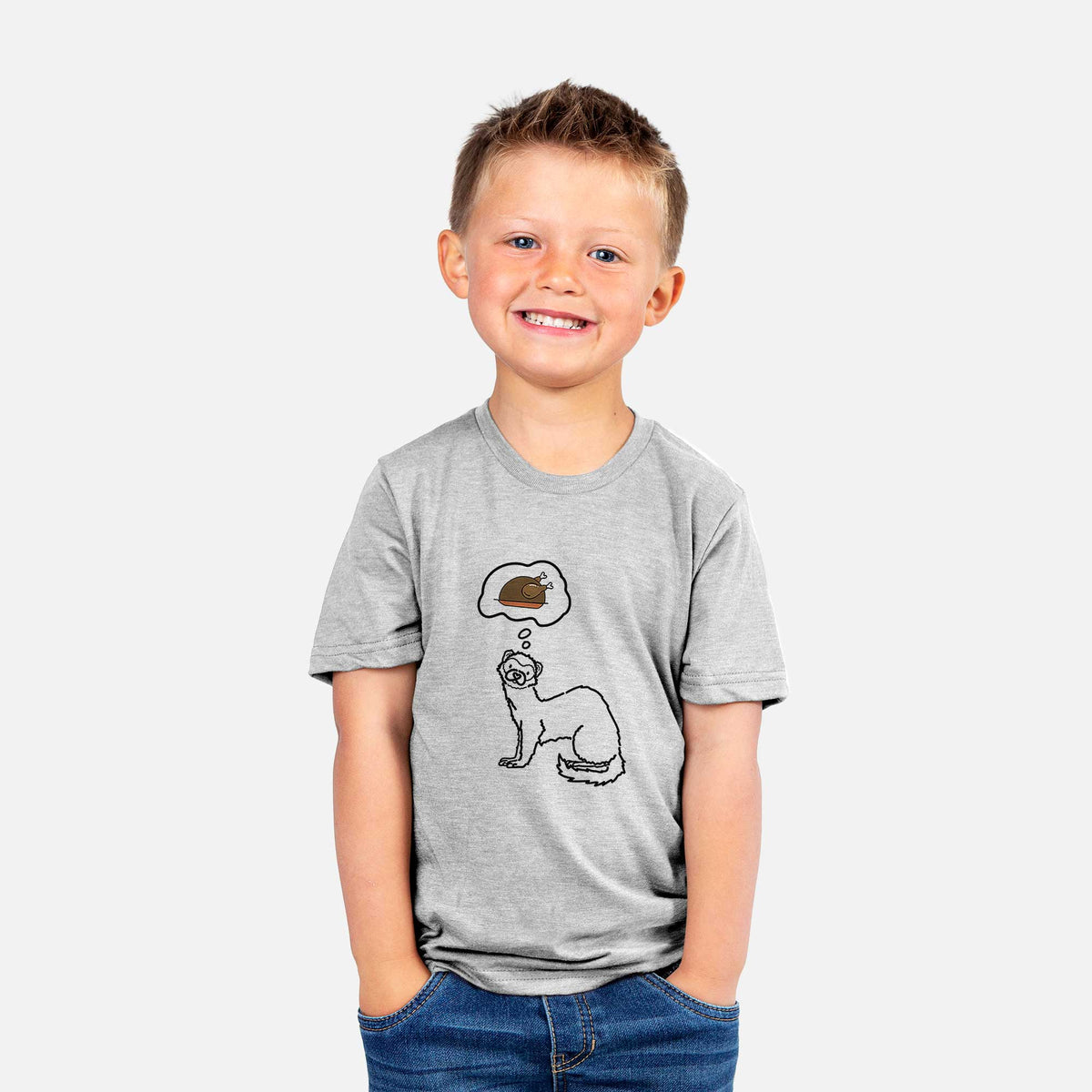 Turkey Thoughts Ferret - Fern - Kids/Youth/Toddler Shirt